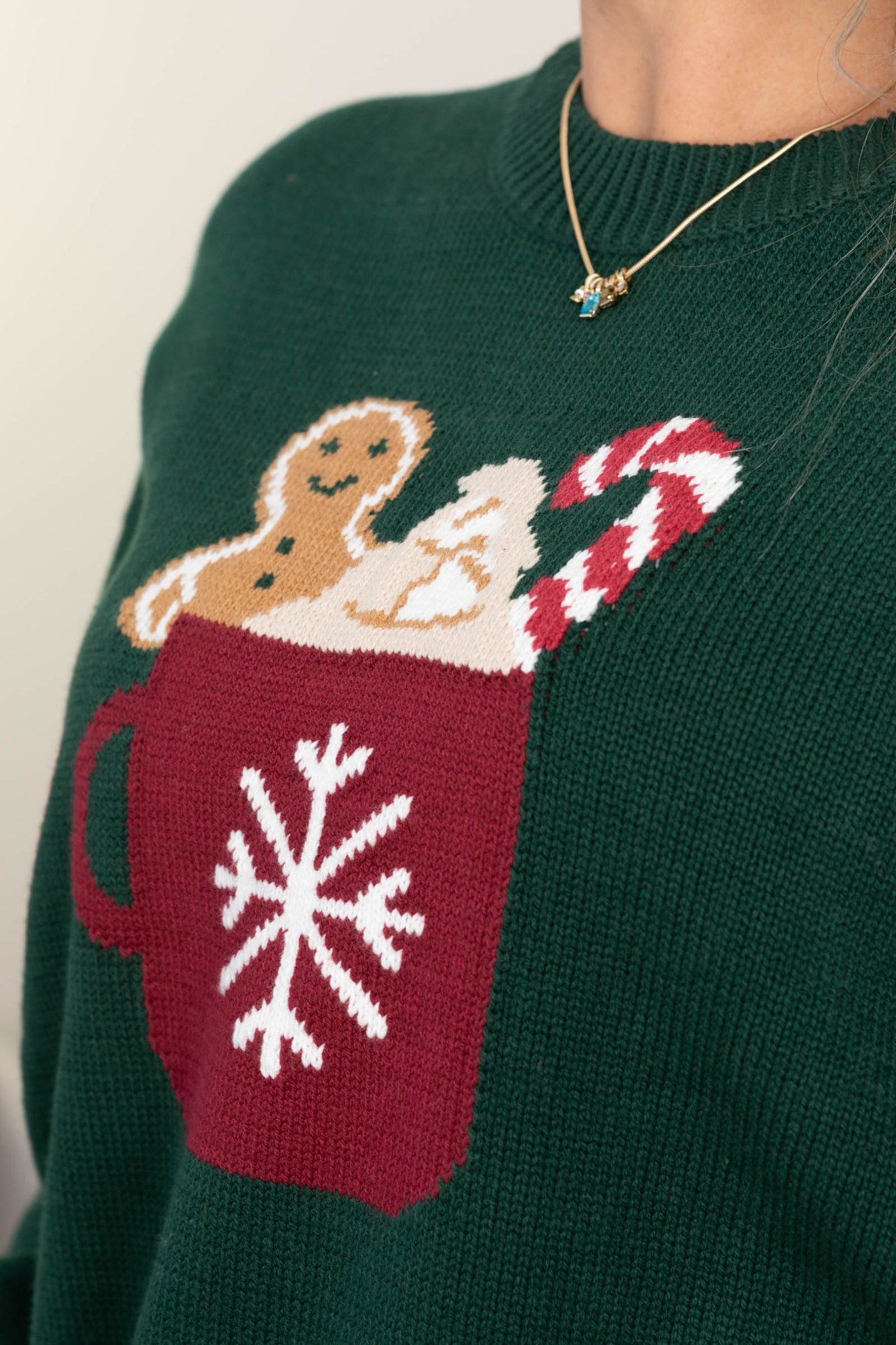 Hunter Green Hot Chocolate Intarsia Sweater