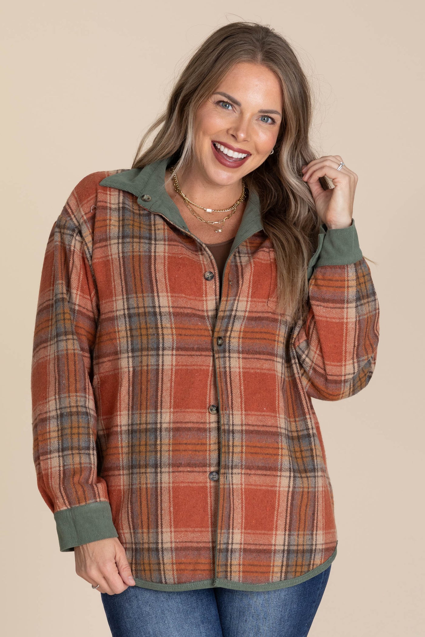 Rust Reversible Corduroy Button Down Shirt