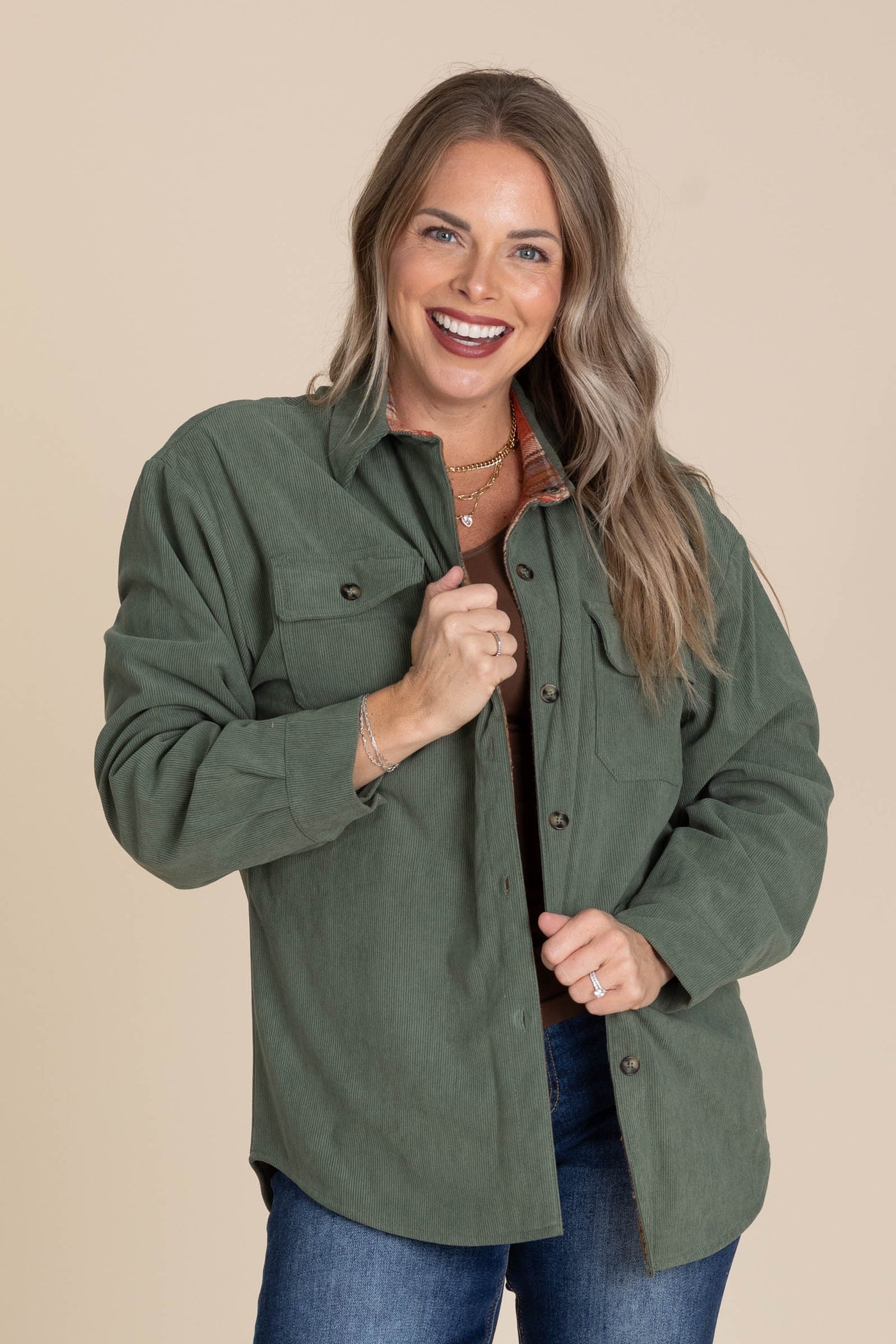 Rust Reversible Corduroy Button Down Shirt