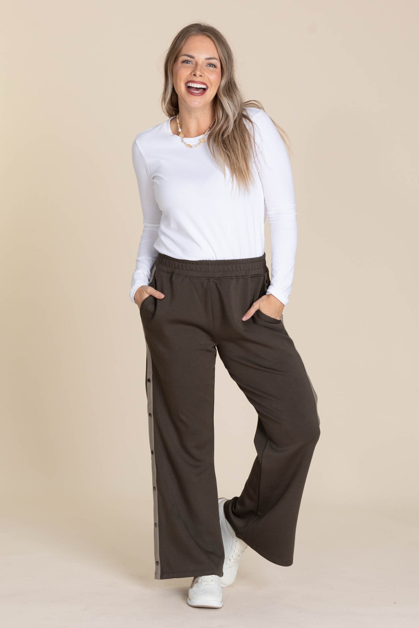 Dark Olive Snap Scuba Pants