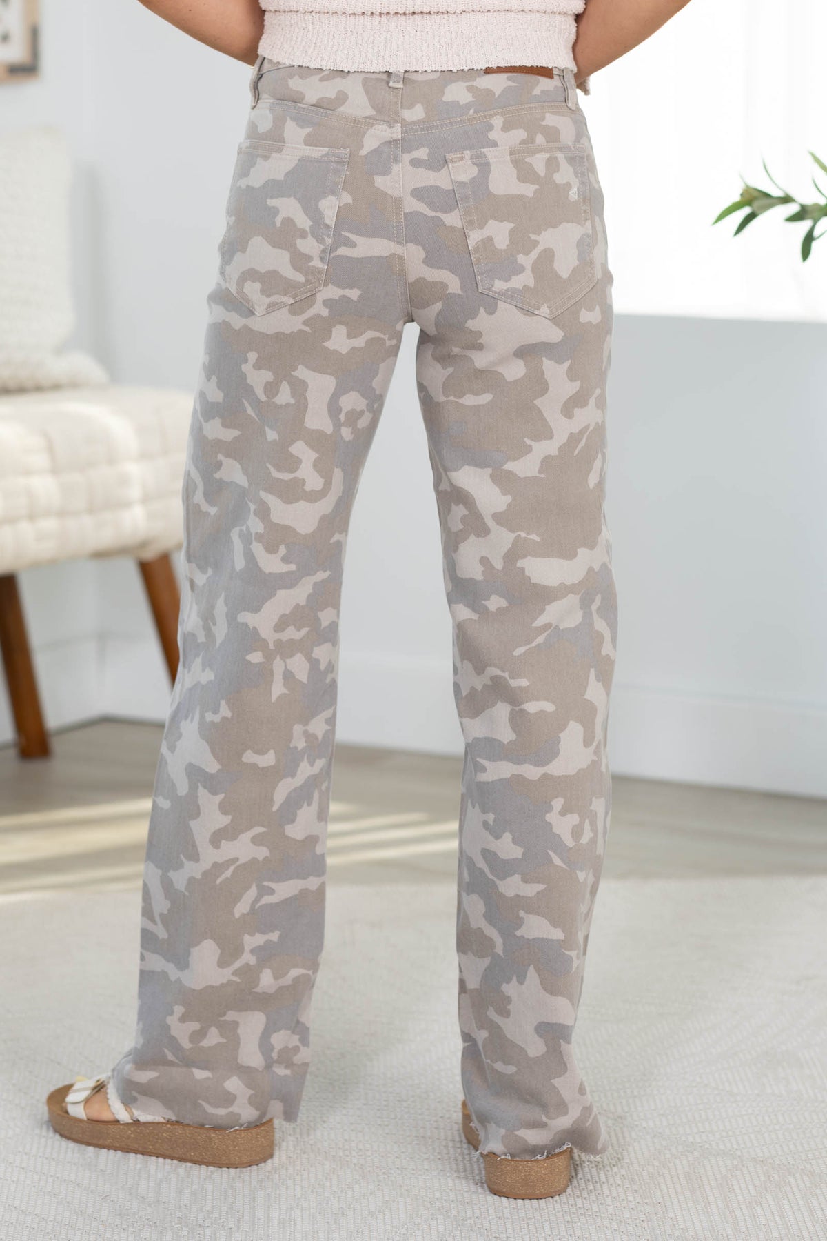 Hidden Tan Camo High Rise Dad Jean