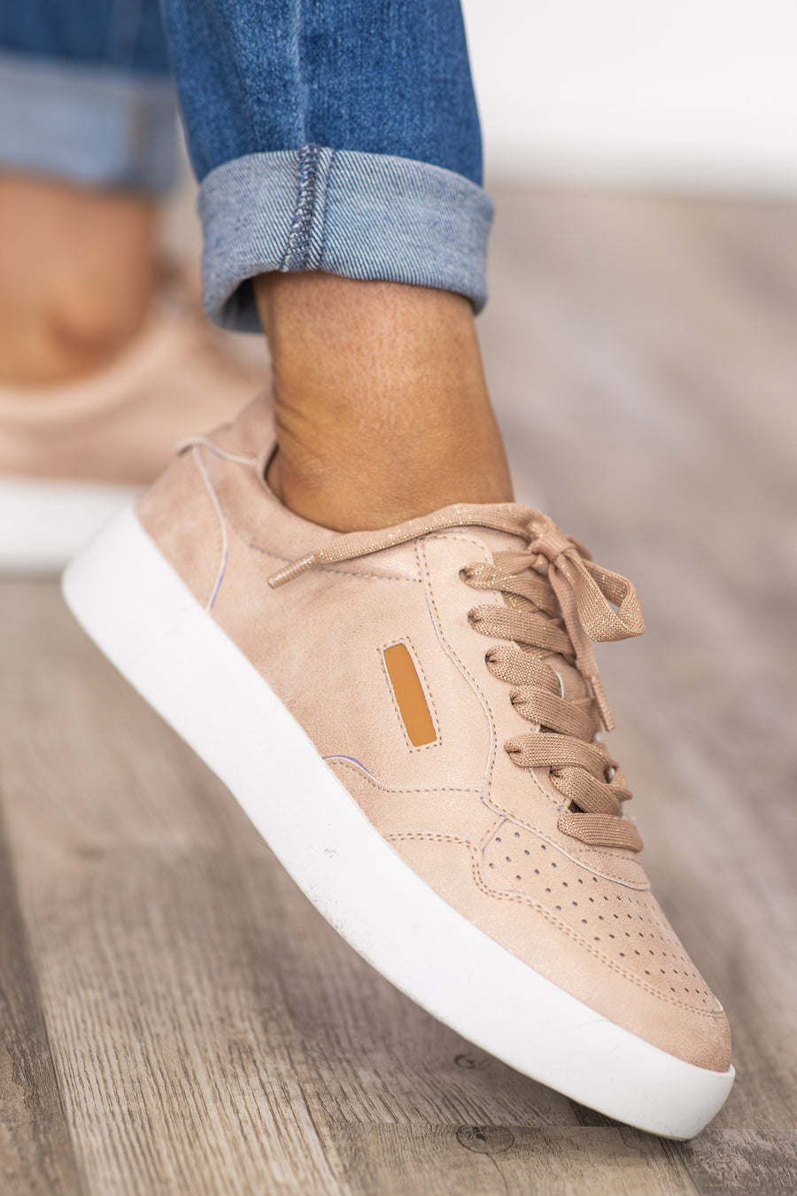 Rose Gold Platform Sneakers