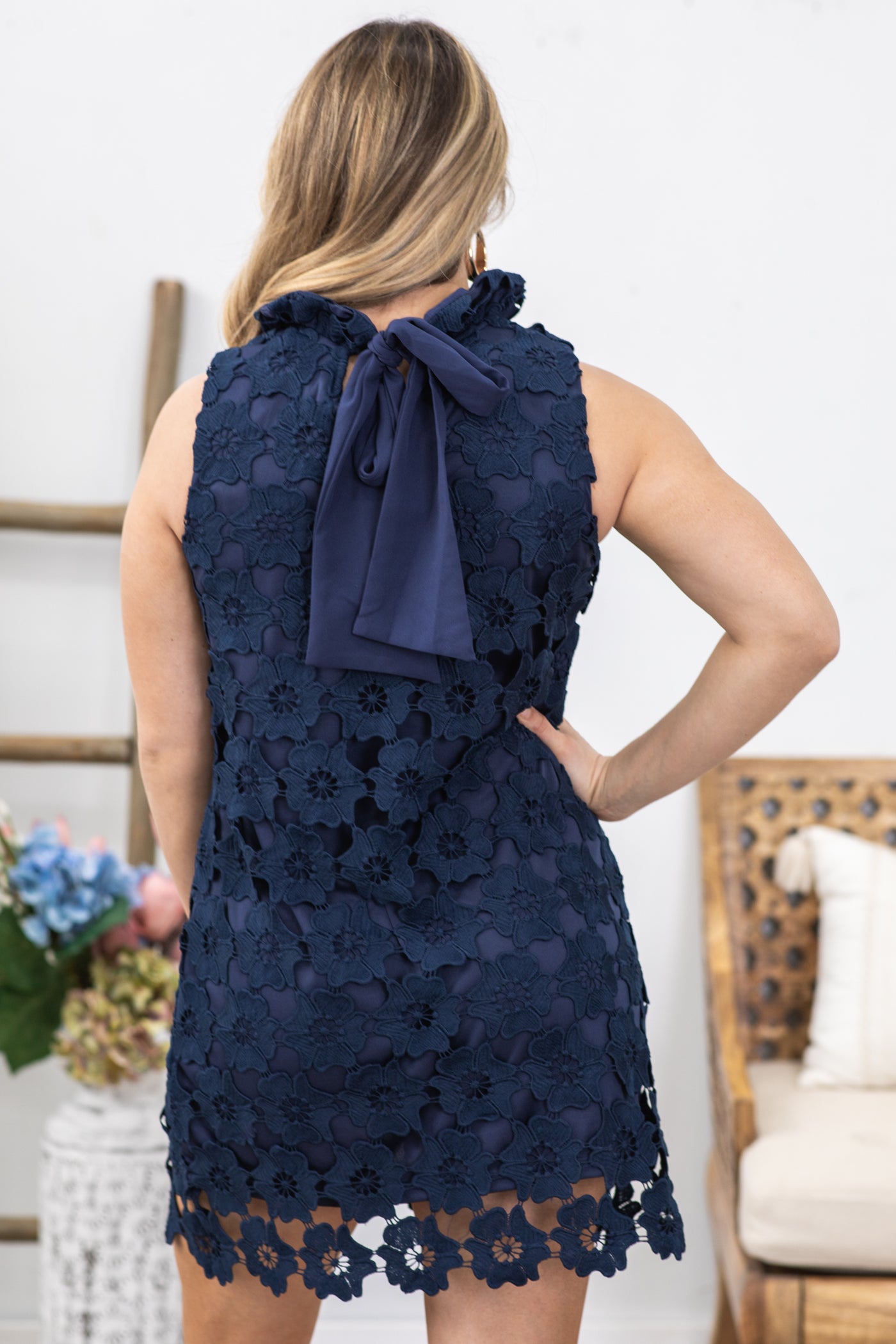 navy blue crochet dress Blue Deep Sea Crochet Maxi Dress