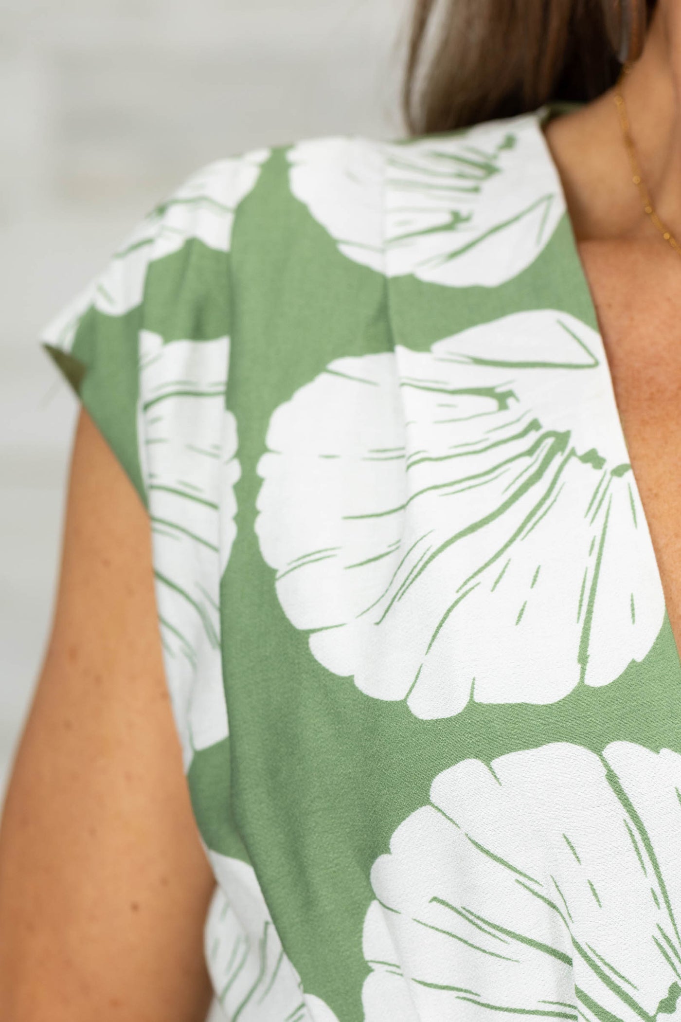 Sage Back Smocked Midi Dress With Tied Waist