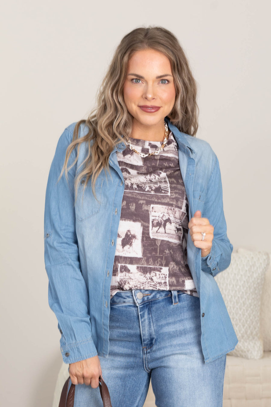 Chambray Button Down Shirt