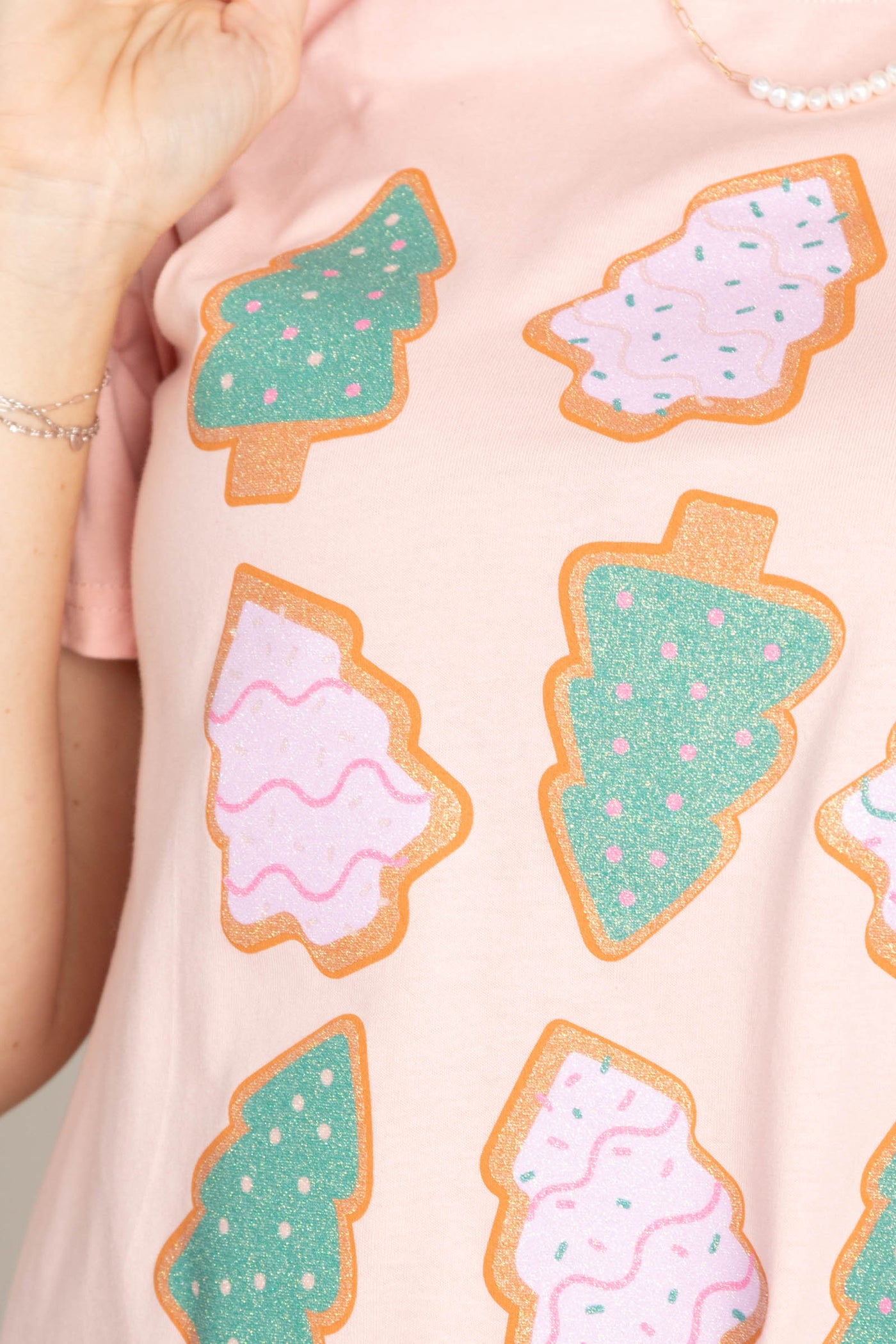 Pink Christmas Treats Graphic Knit Tee