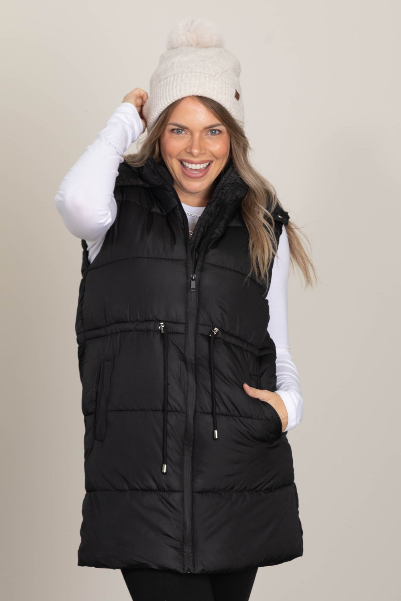 Quilted High Collared Puffer Vests