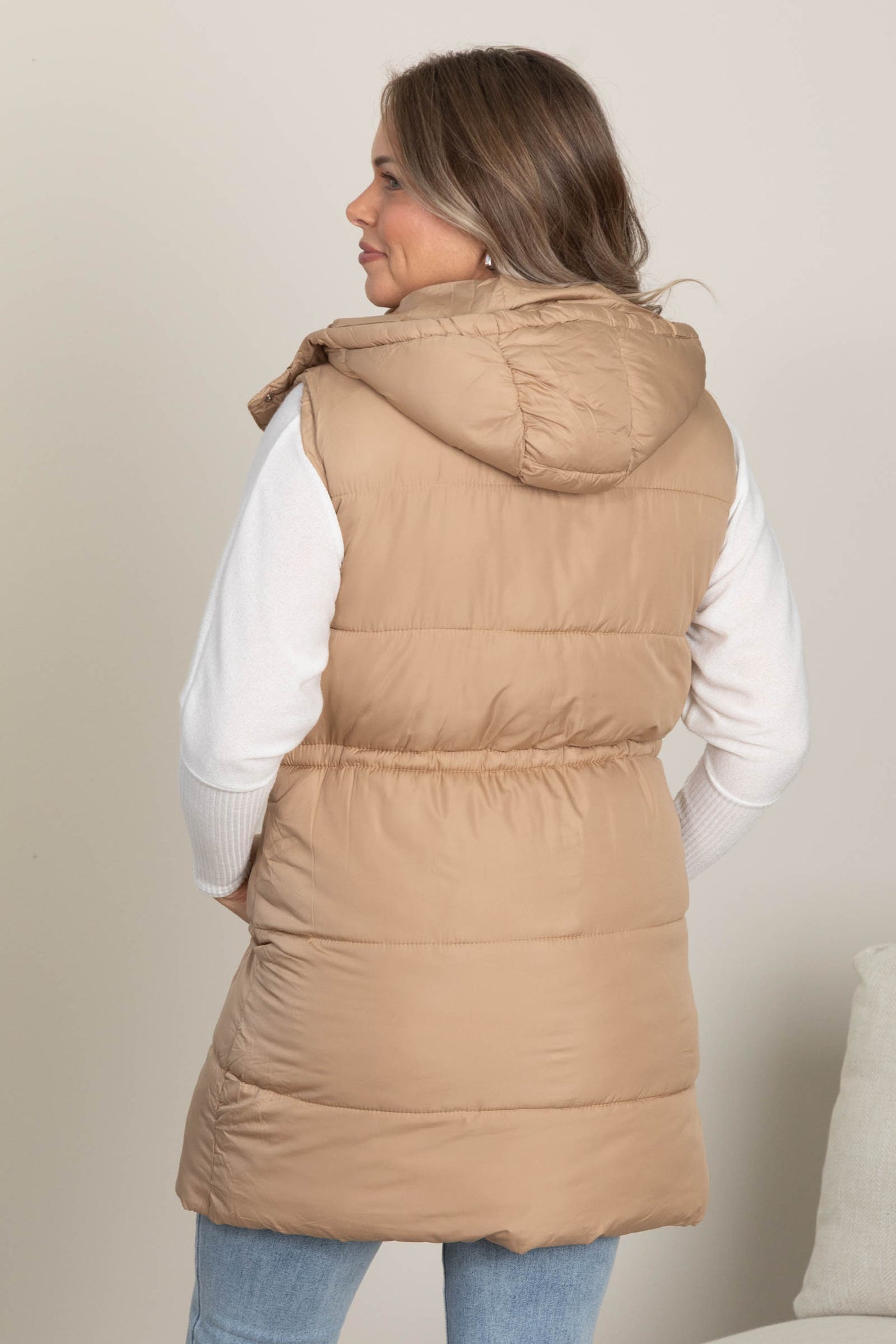 Quilted High Collared Puffer Vests