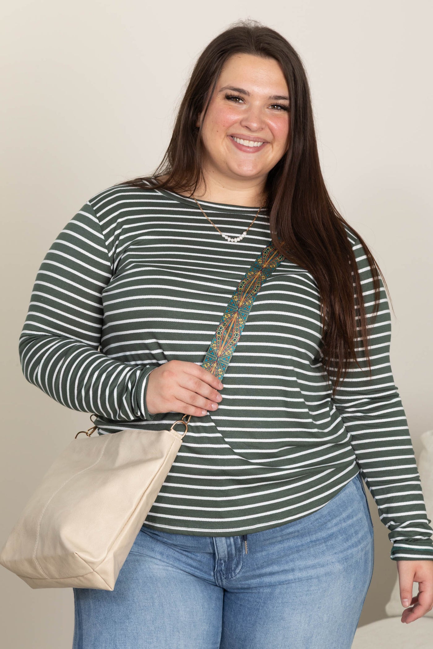 Striped Long Sleeve Knit Tops