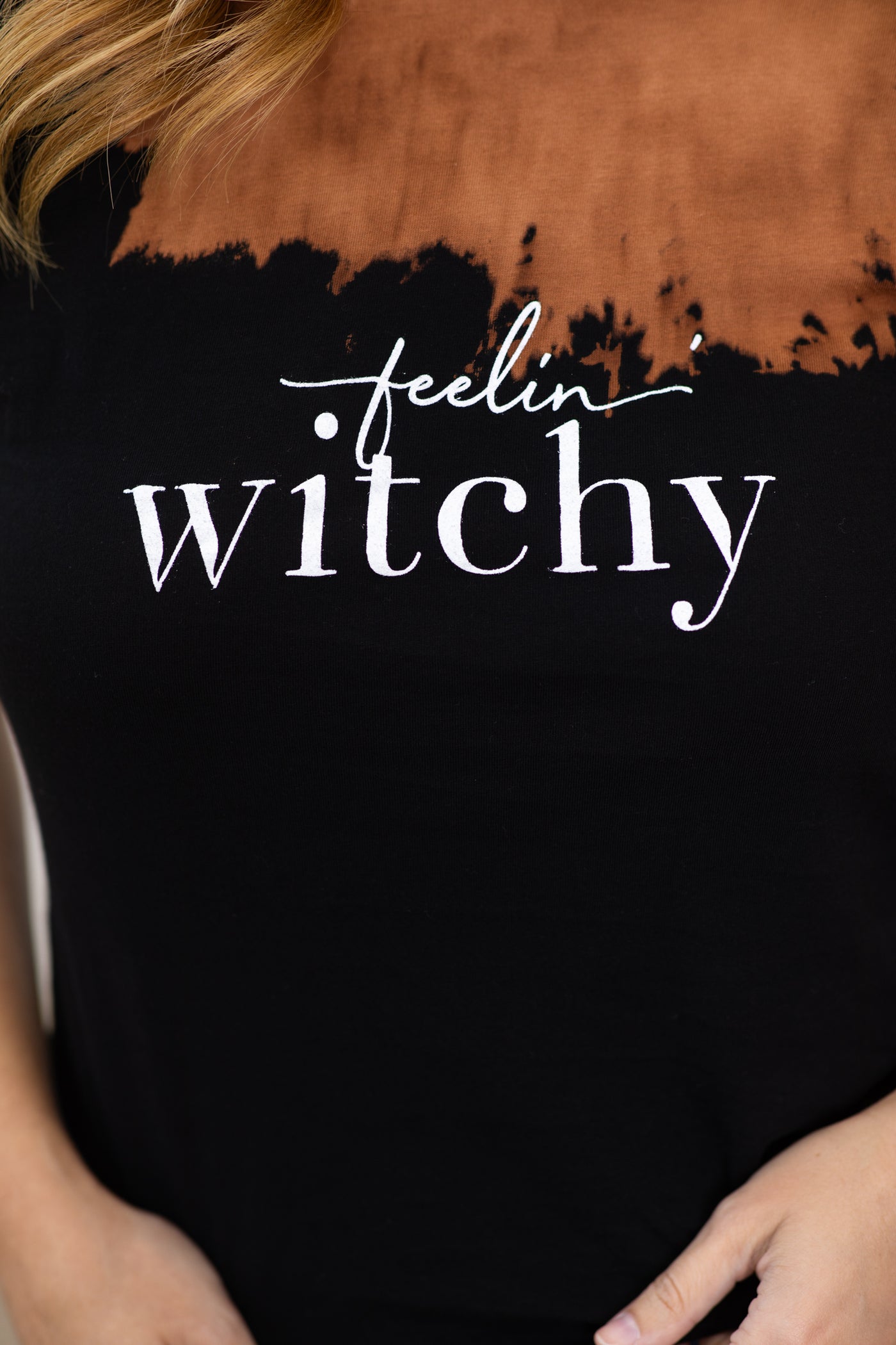 Black Bleached Feelin' Witchy Graphic Tee