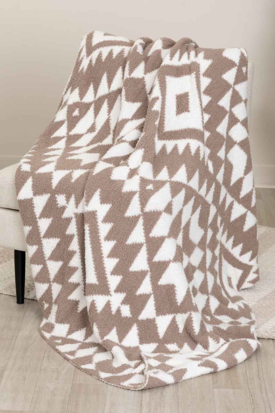 Tan Aztec Print Super Soft Blanket
