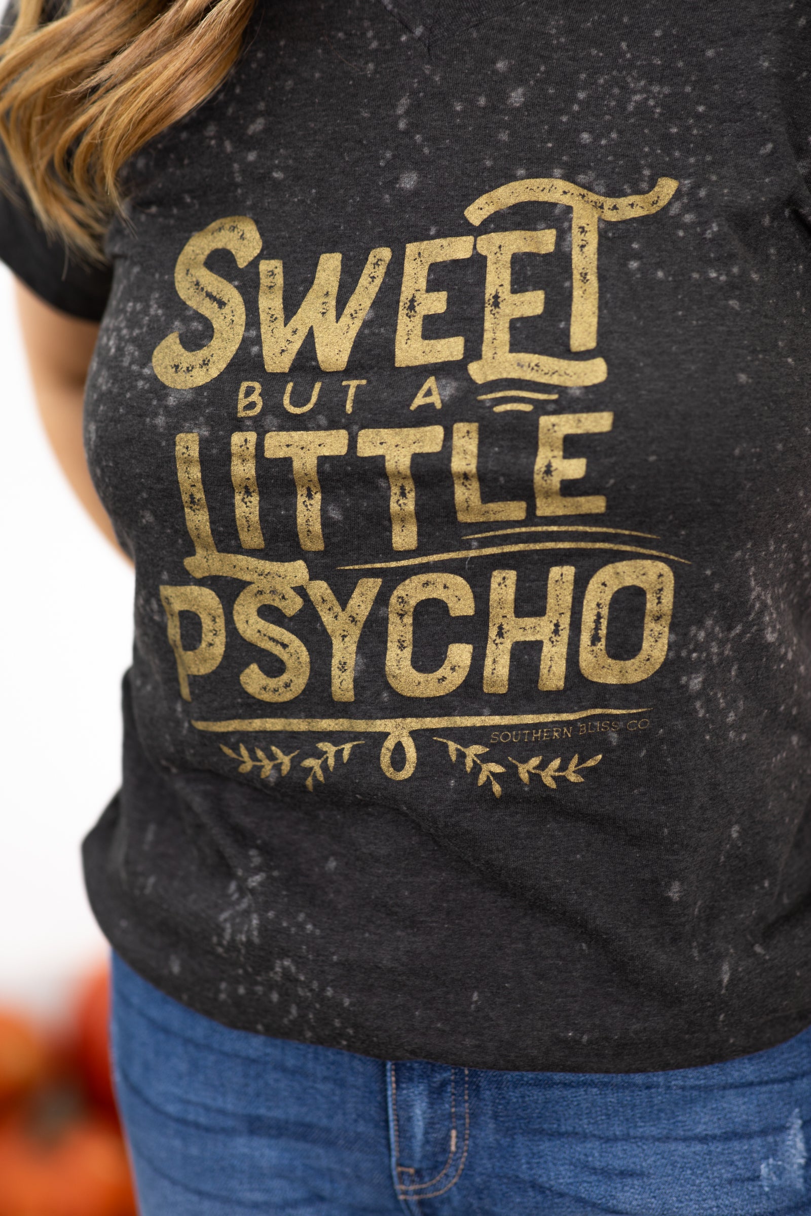 Charcoal Sweet And A Little Psycho Graphic Tee
