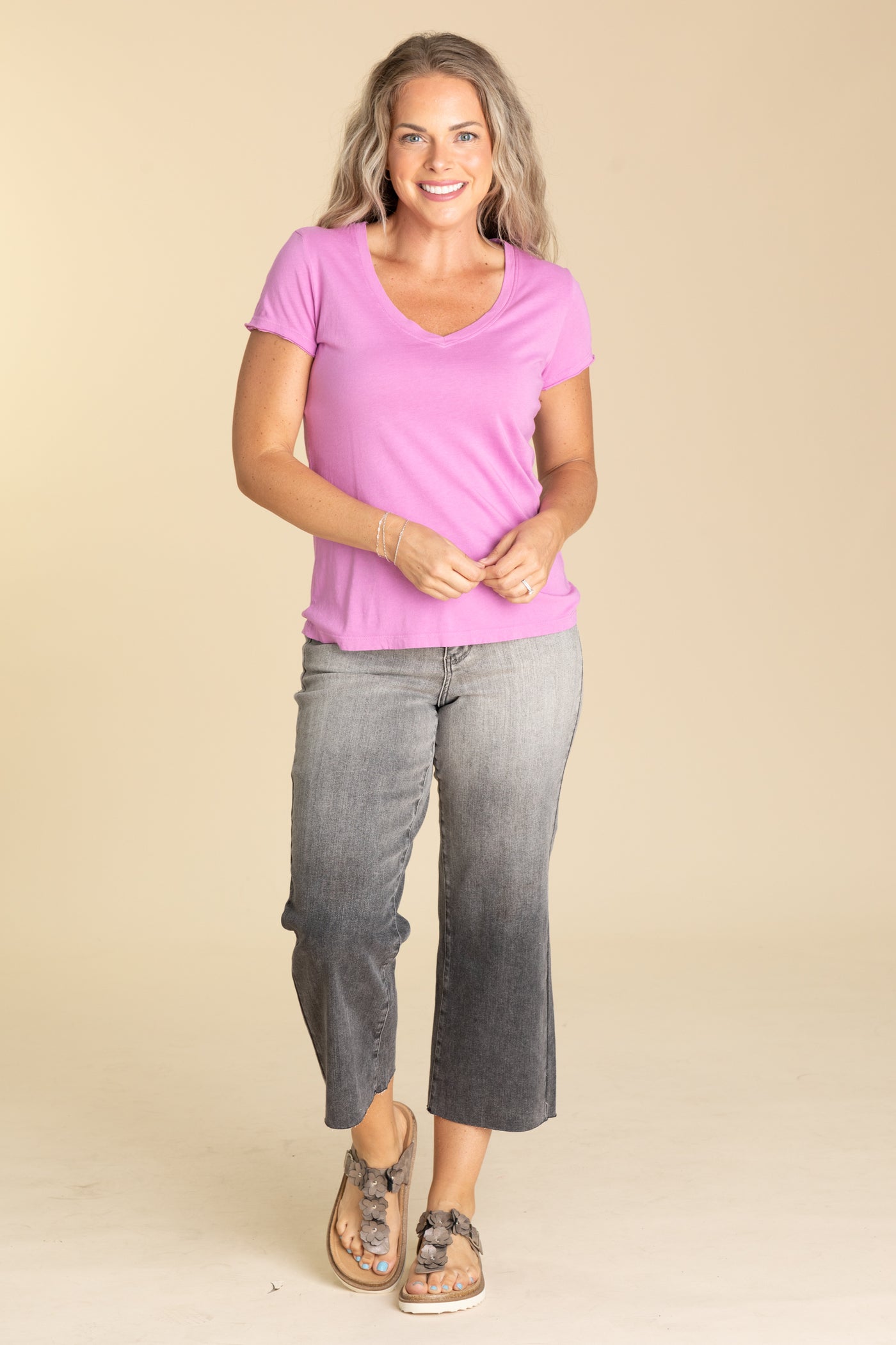 Ultra Soft V-Neck Basic Knit Top · Filly Flair