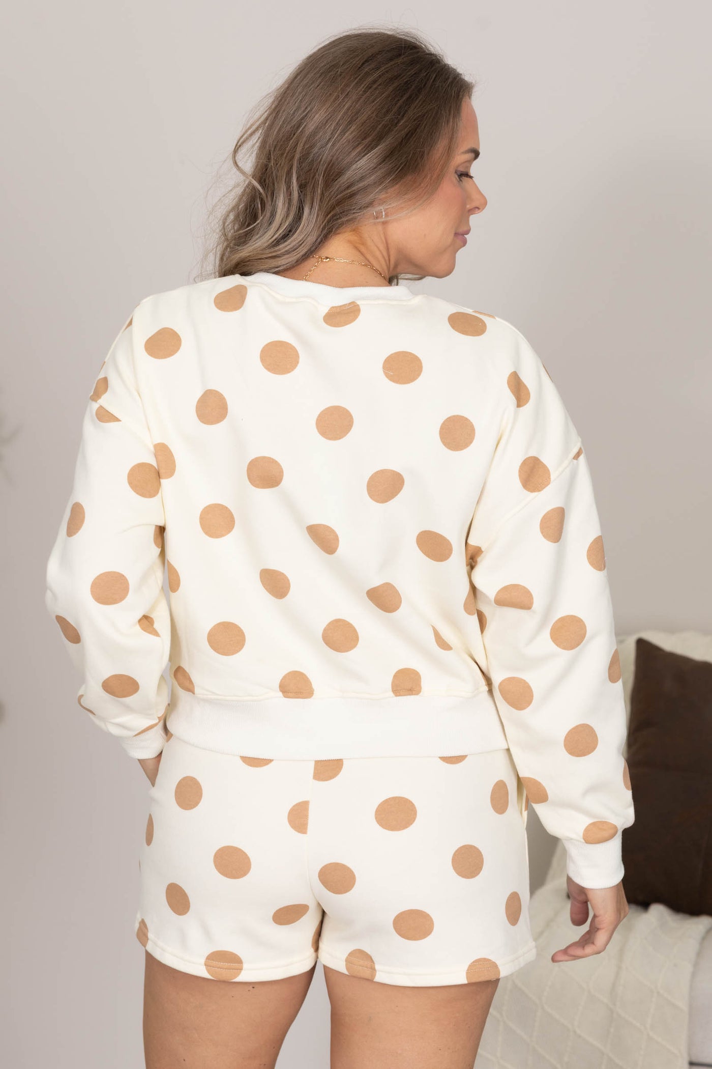 Polka Dot Crew Neck Sweatshirts