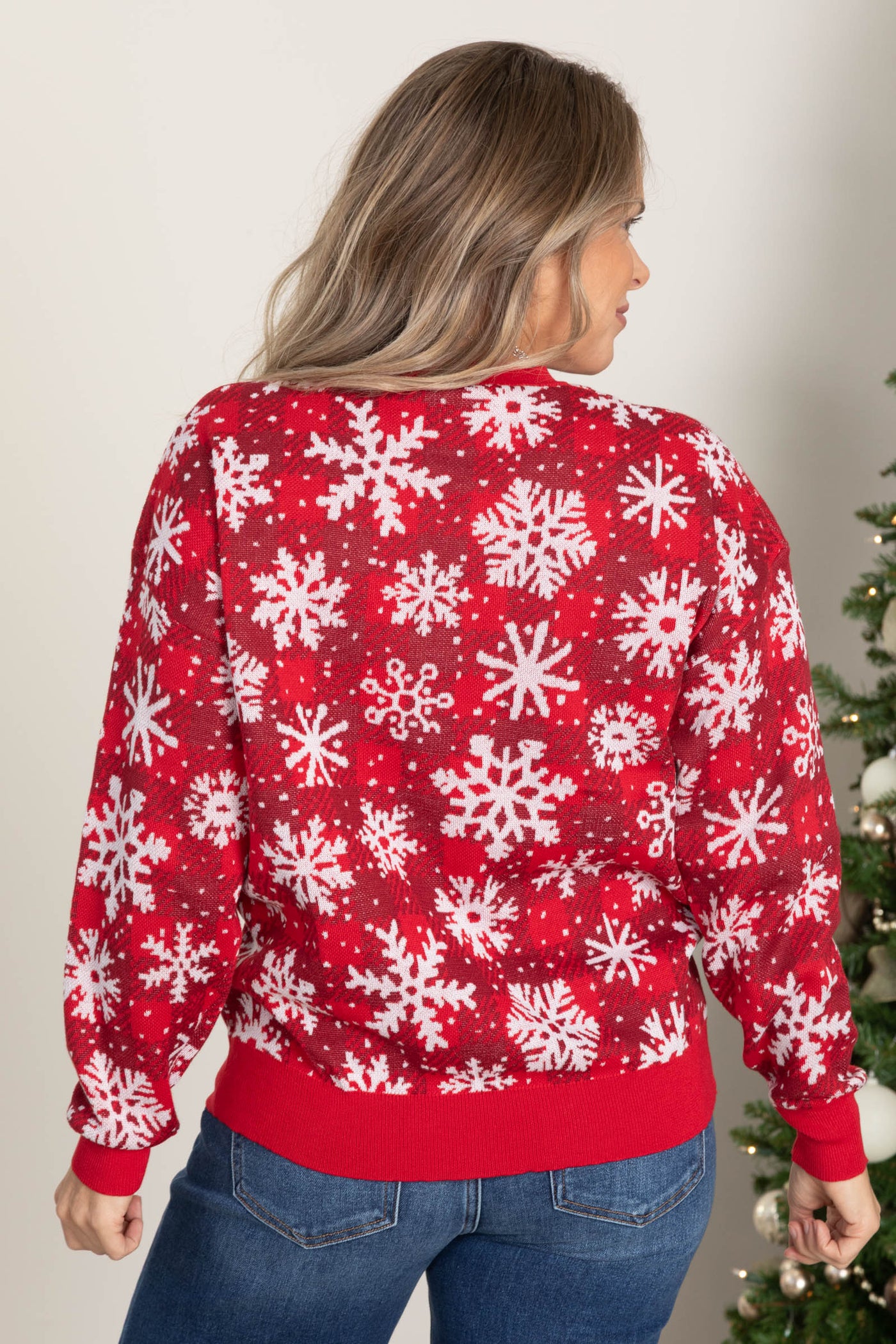 Red Varying Snowflakes Sweater