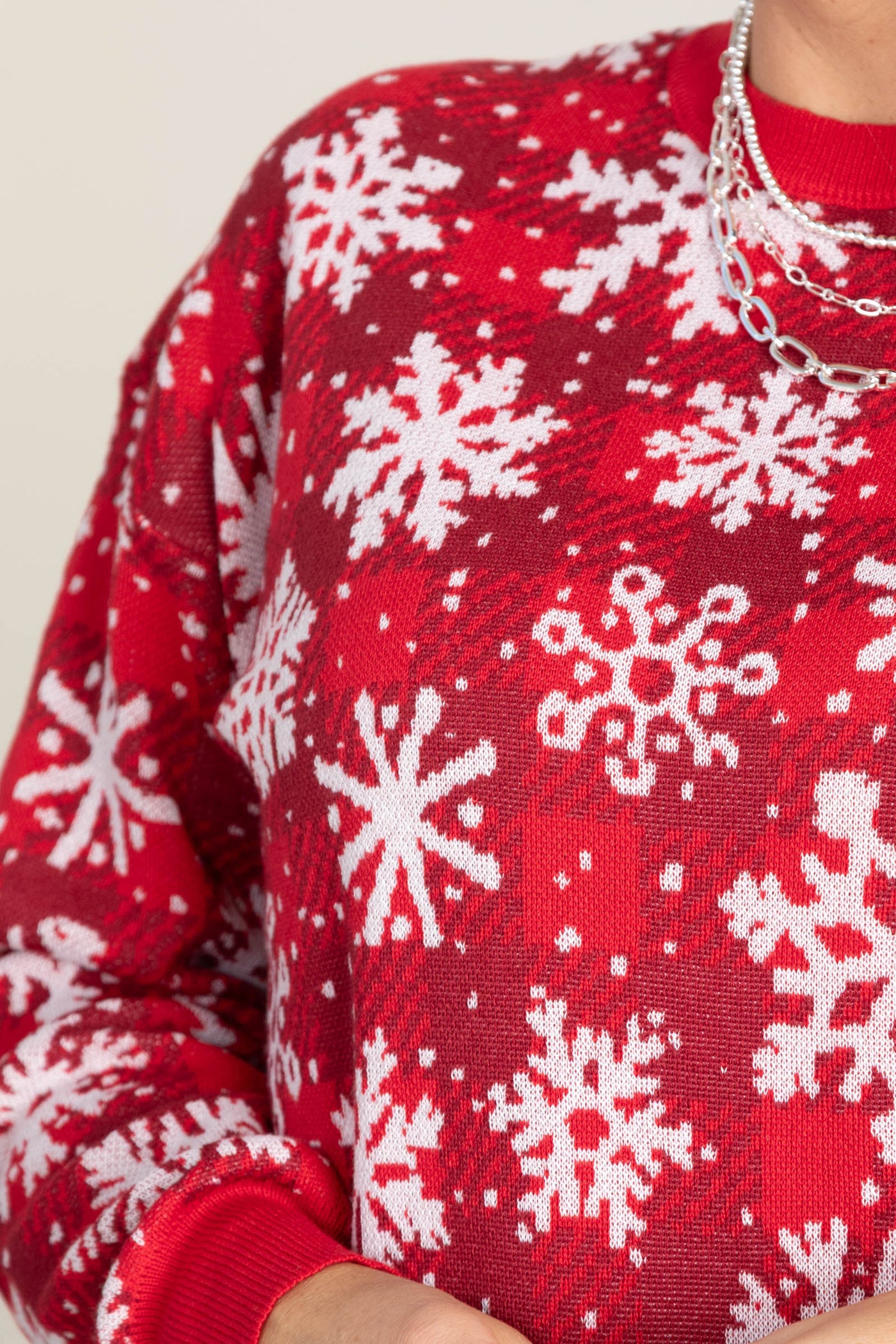 Red Varying Snowflakes Sweater