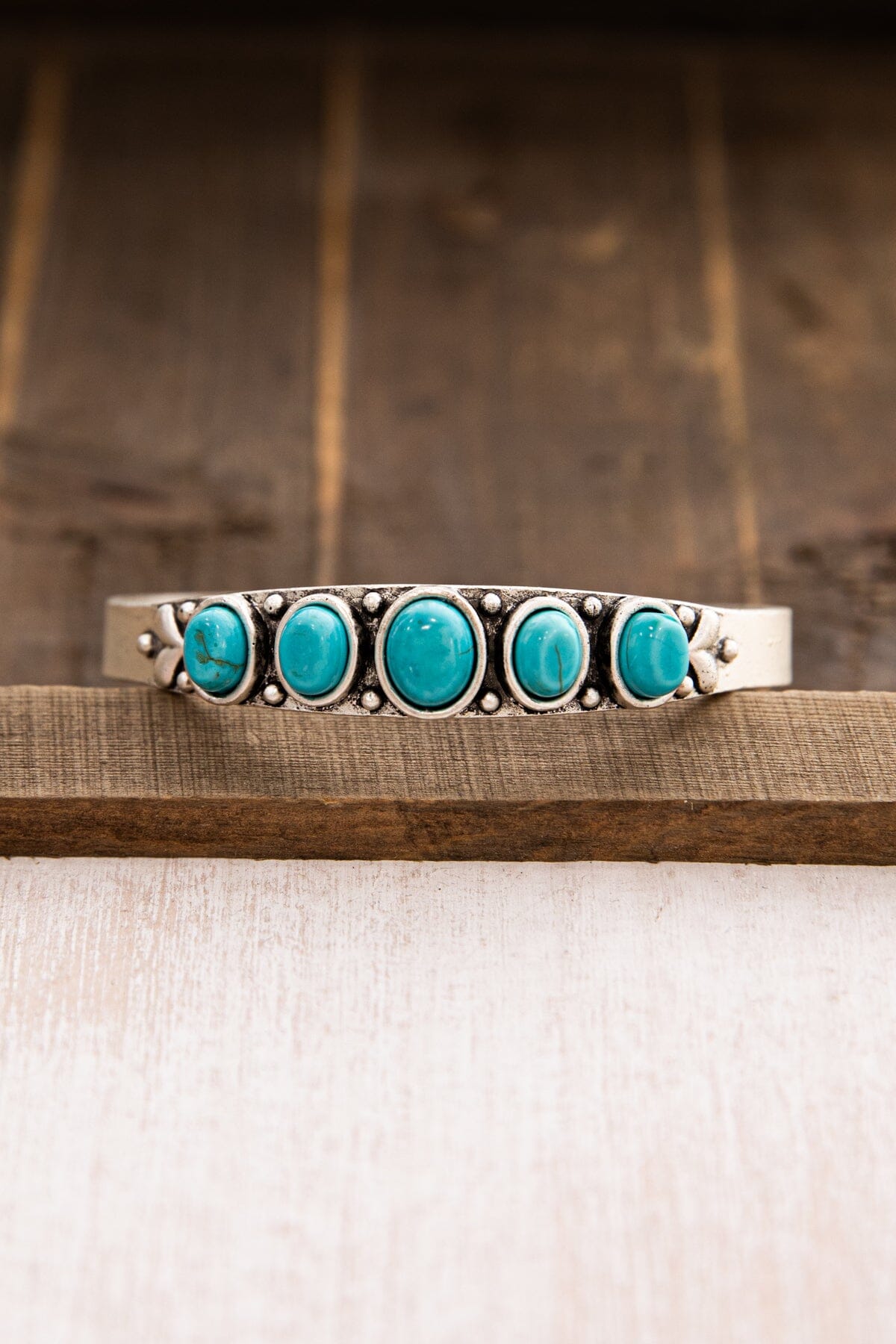 Turquoise Natural Stone Cuff Bracelet - Filly Flair