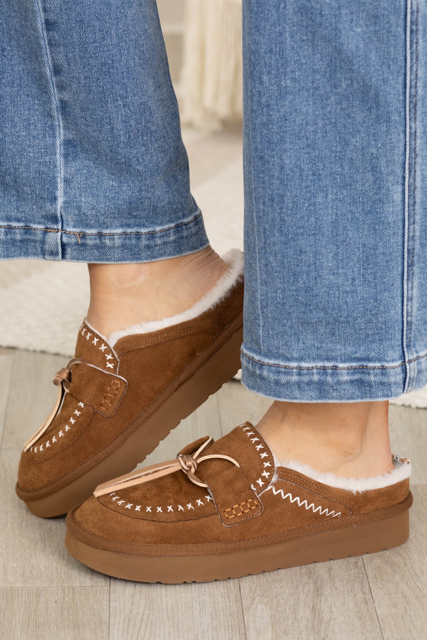 Blowfish Camel Faux Suede Sherpa Lined Loafer