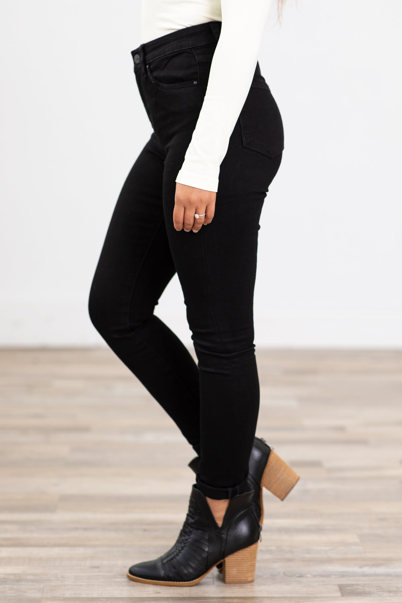 Mica Black High Rise Ankle Skinny Jeans