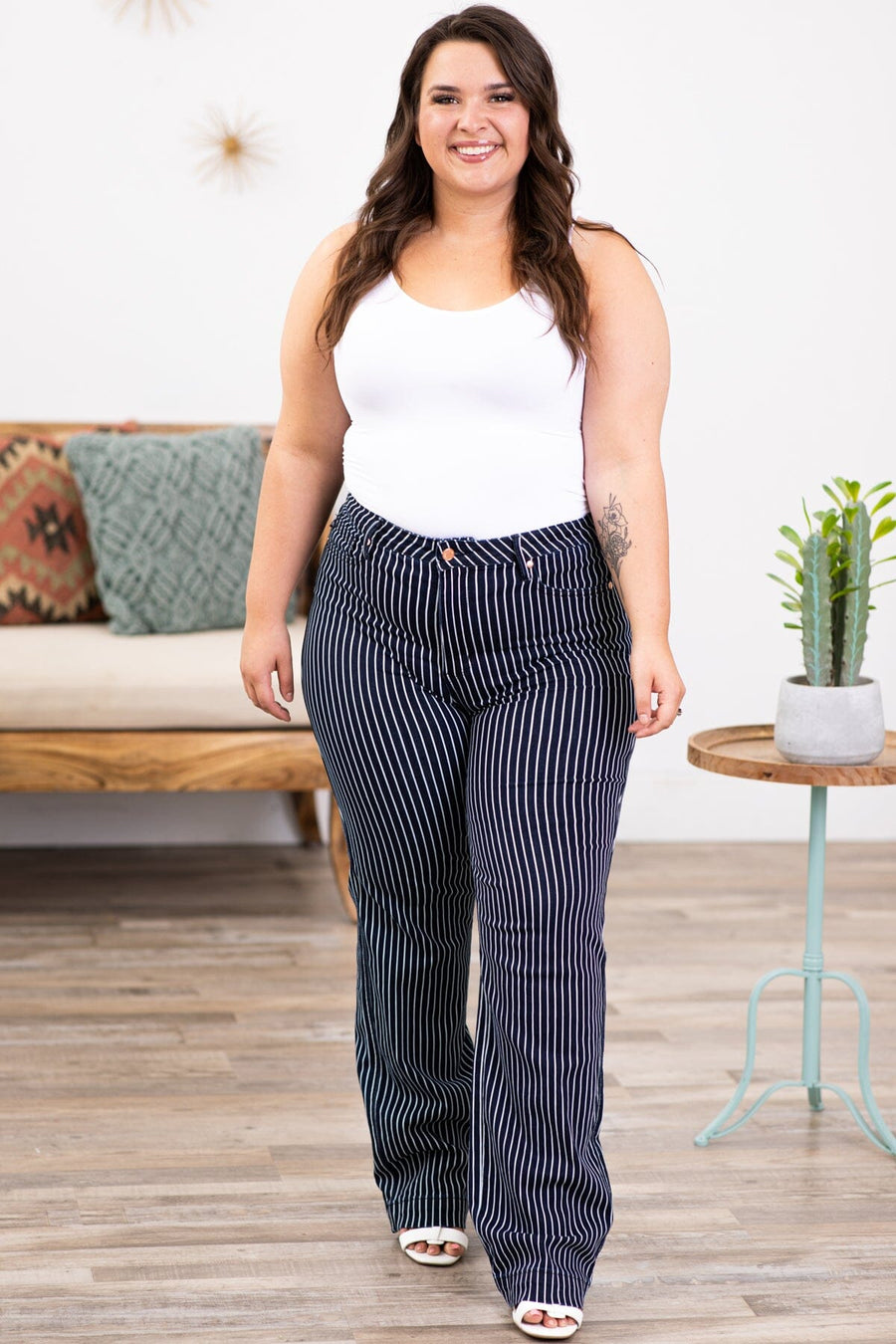 Judy Blue Tummy Control Stripe Jeans - Filly Flair