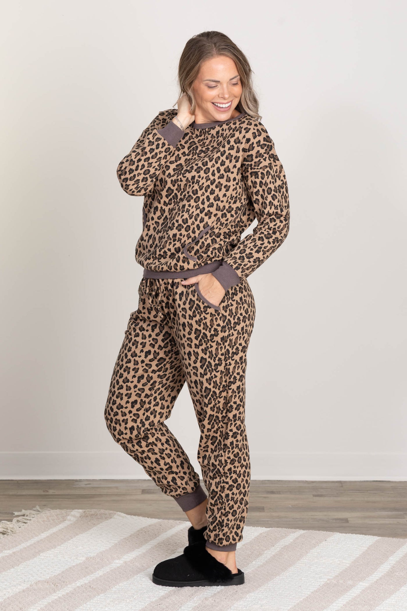 Mocha Leopard Joggers
