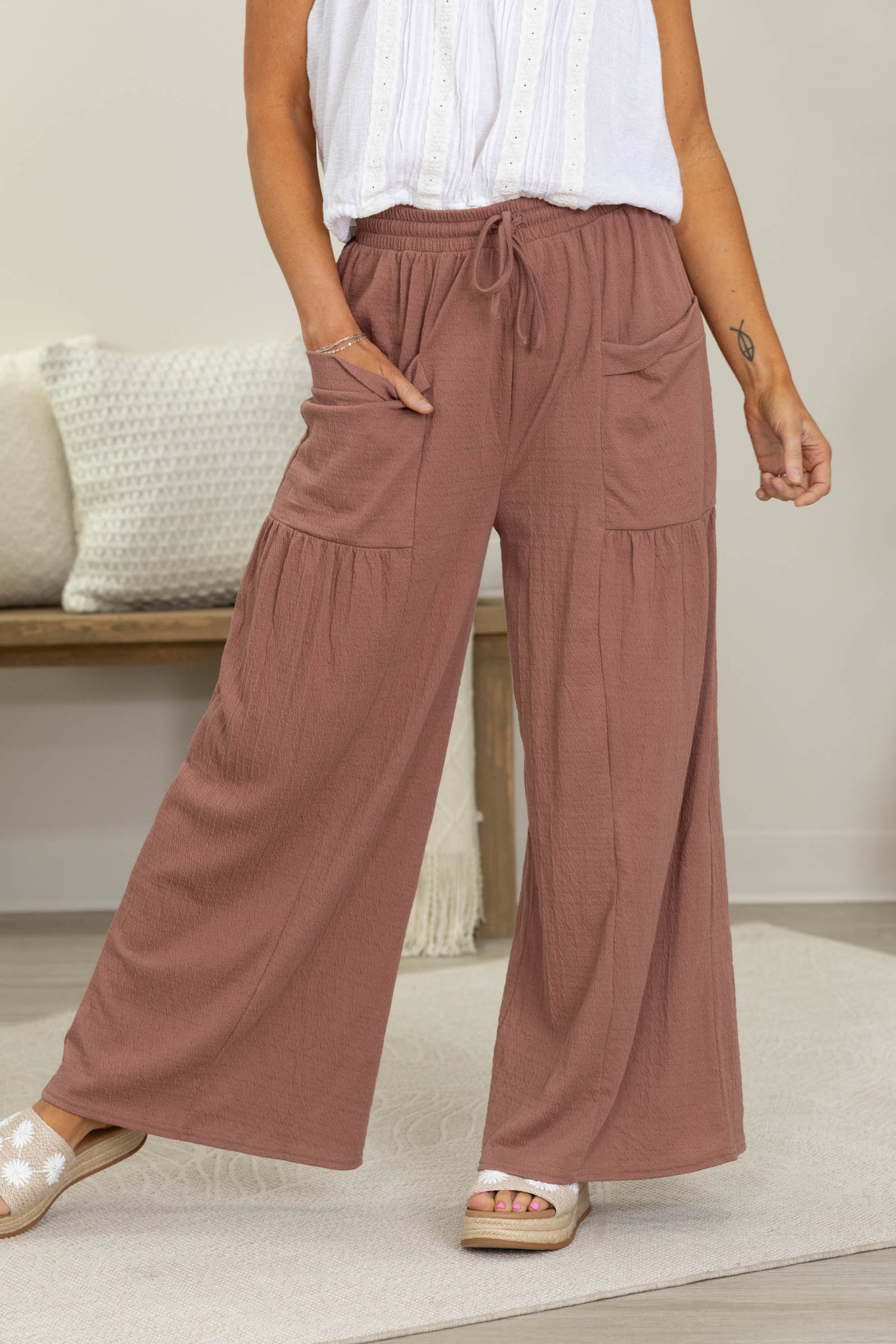 Wide Leg Comfy Knit Pants