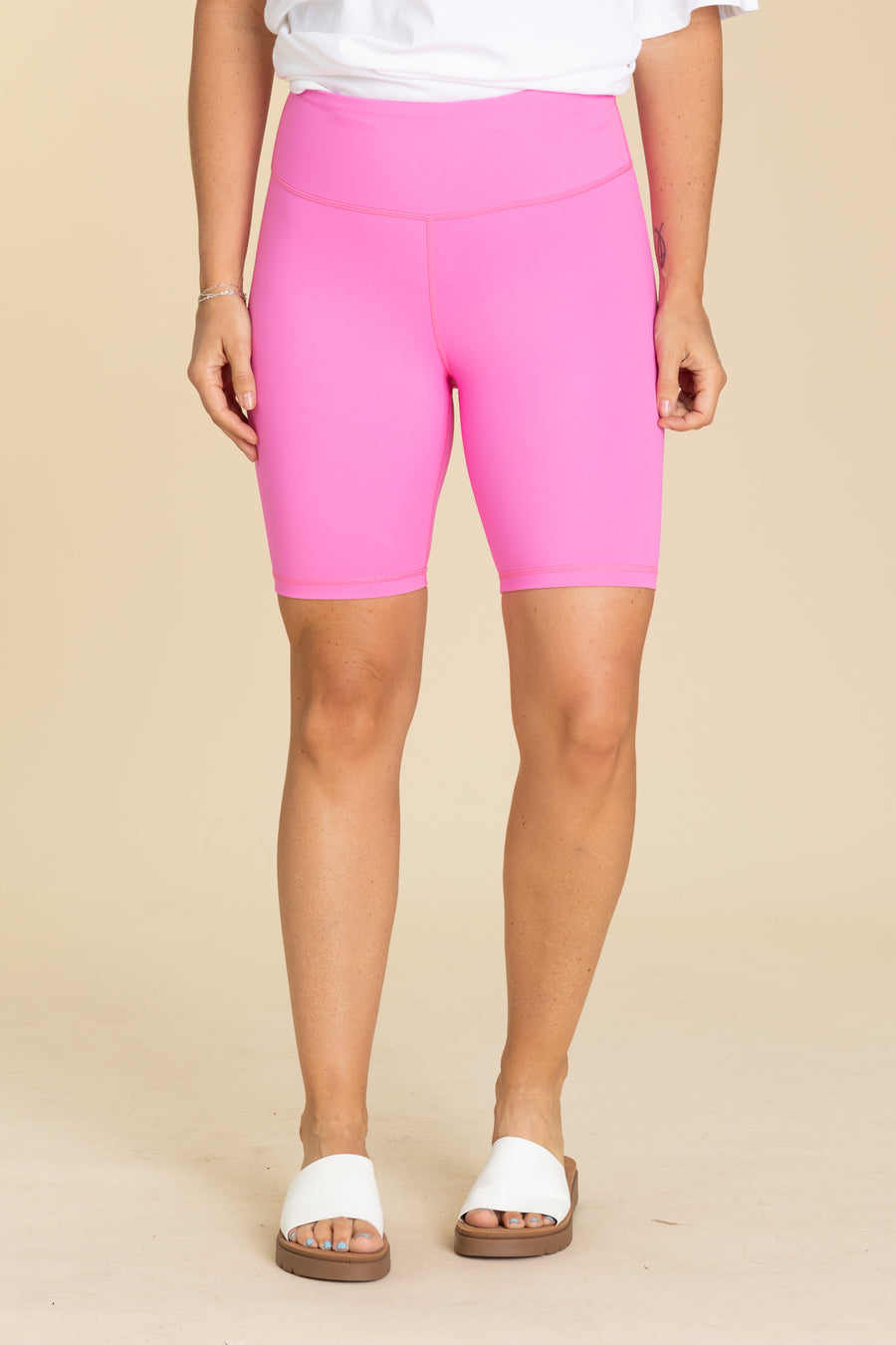 Active High Rise Matte Biker Shorts