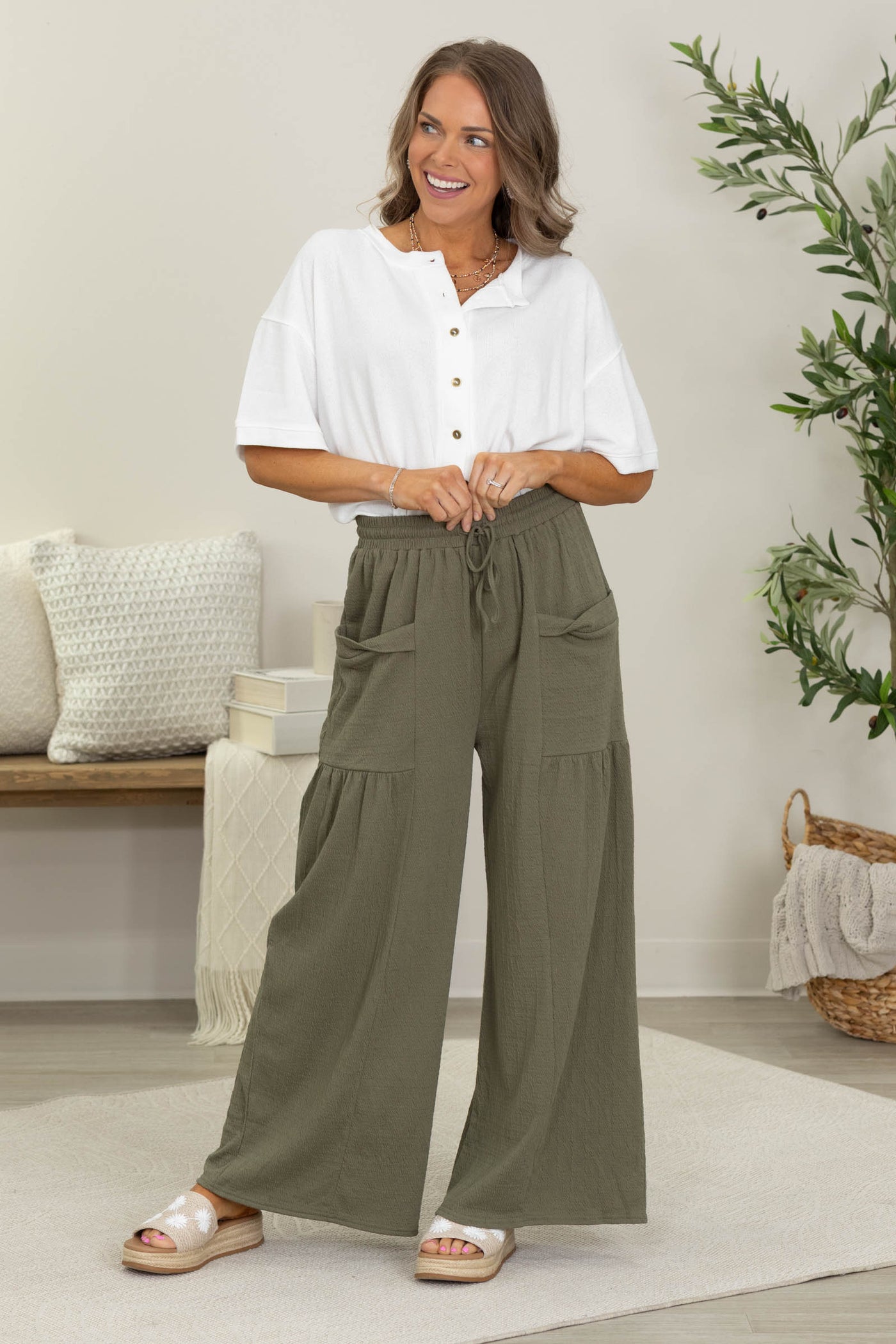 Wide Leg Comfy Knit Pants