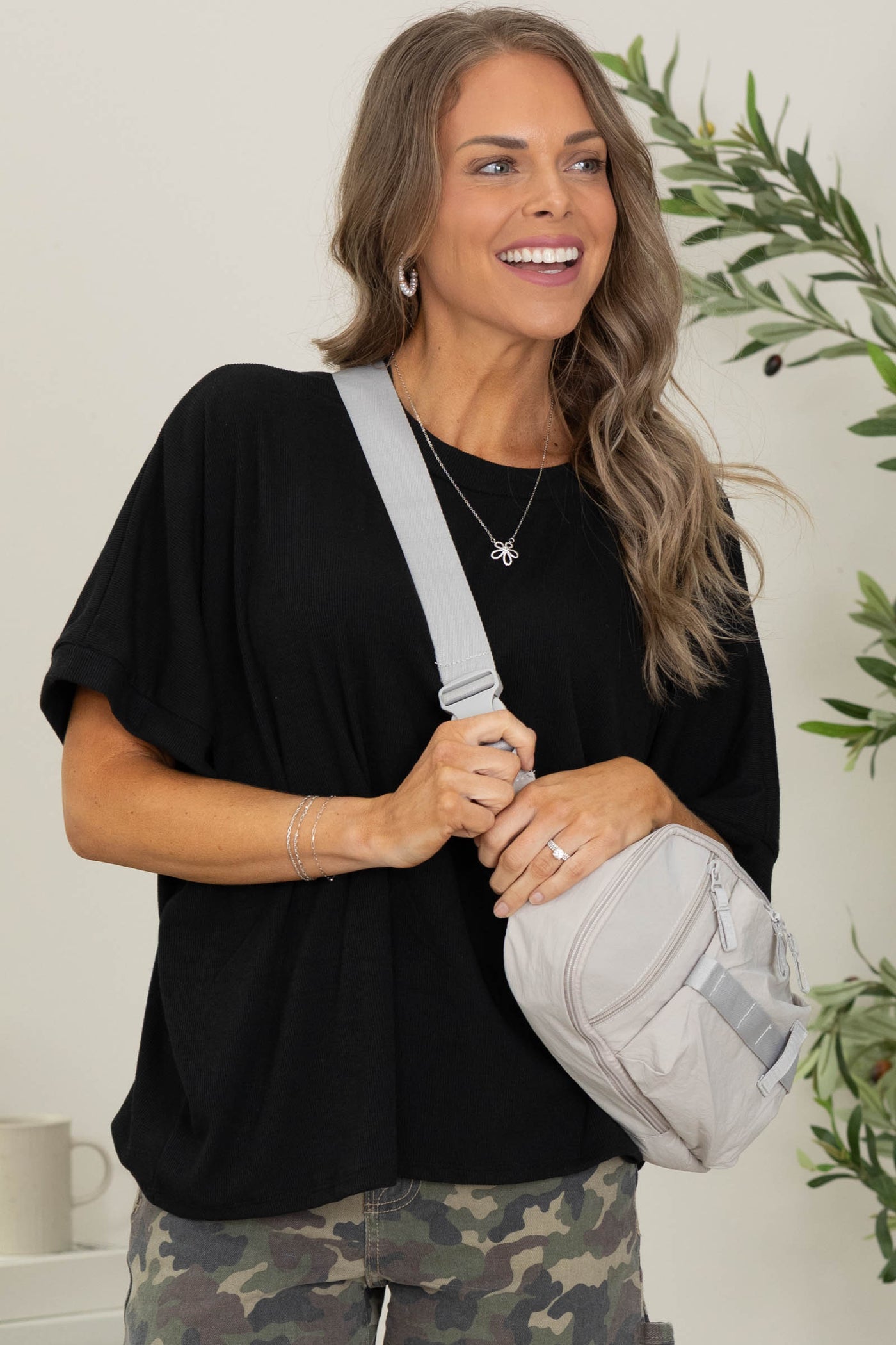 Light Grey Solid Sling Bag