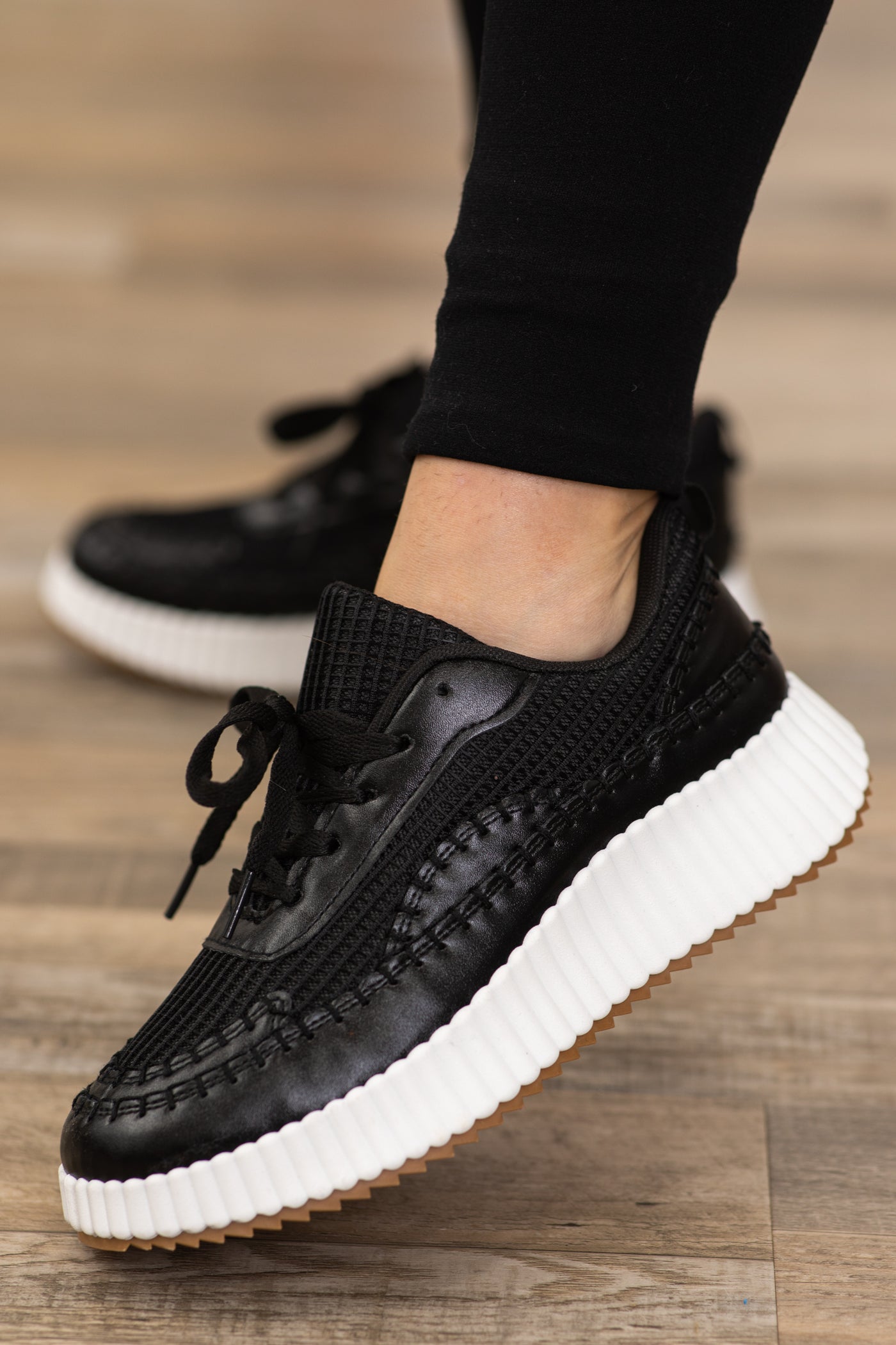 Black and White Platform Sneakers