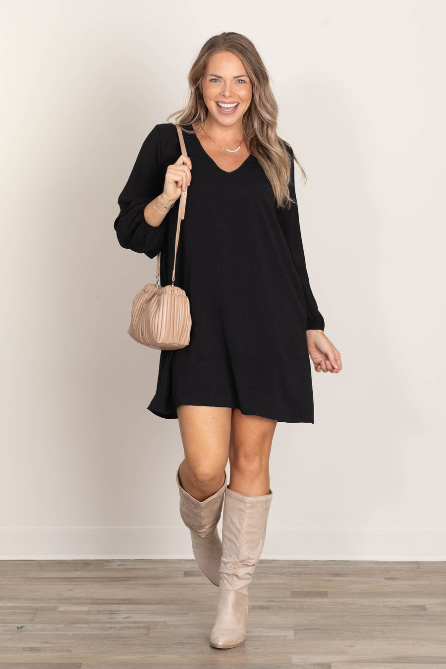 Airflow V-Neck Balloon Sleeve Dresses