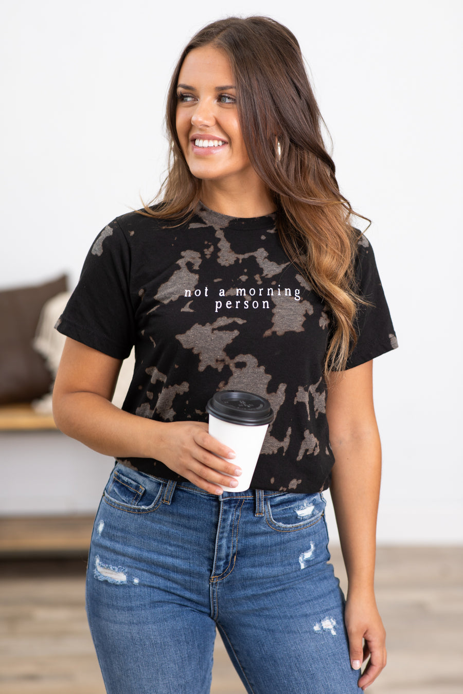 Black Not A Morning Person Graphic Tee
