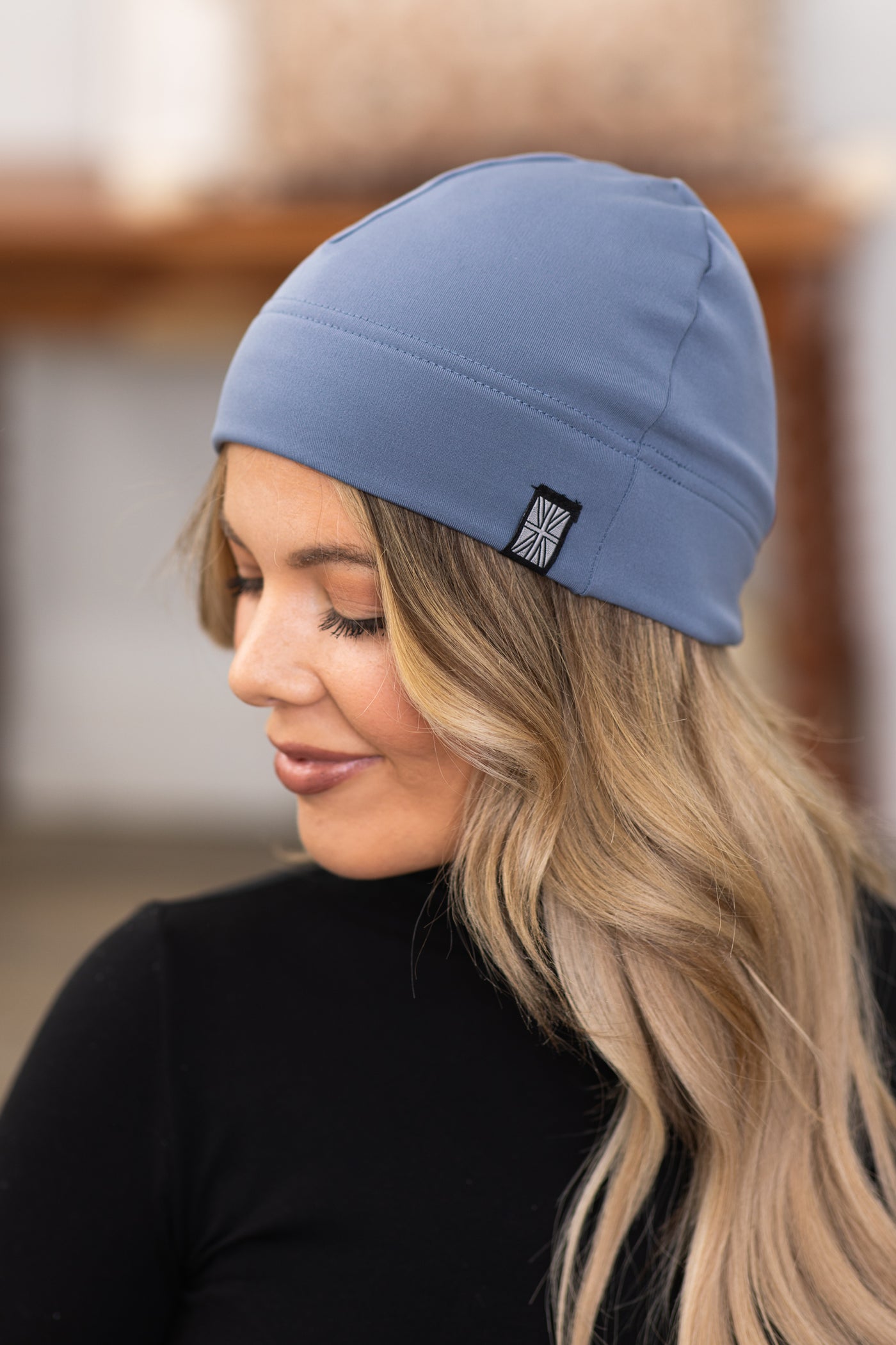 Dusty Blue Thermal Knit Beanie