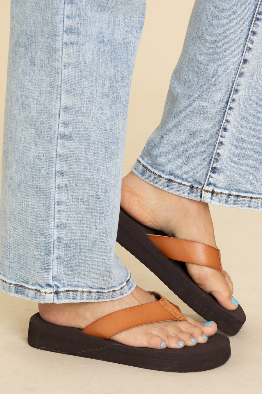 Corkys Cognac Platform Sandals