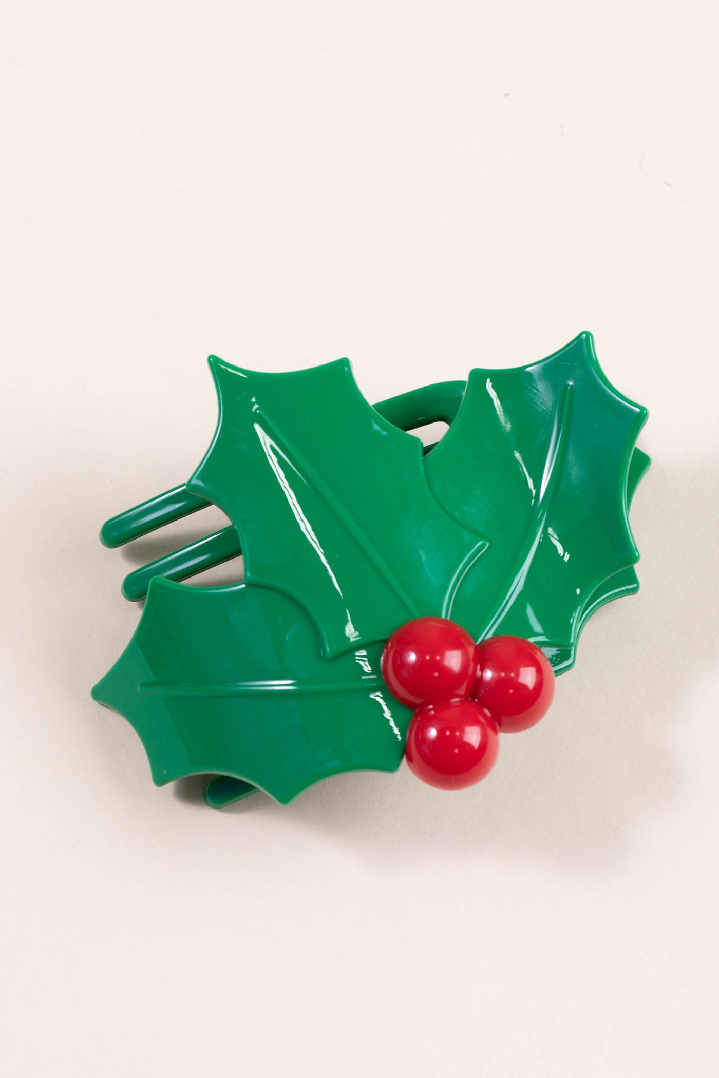 Holly Leaves Flat Hair Clip