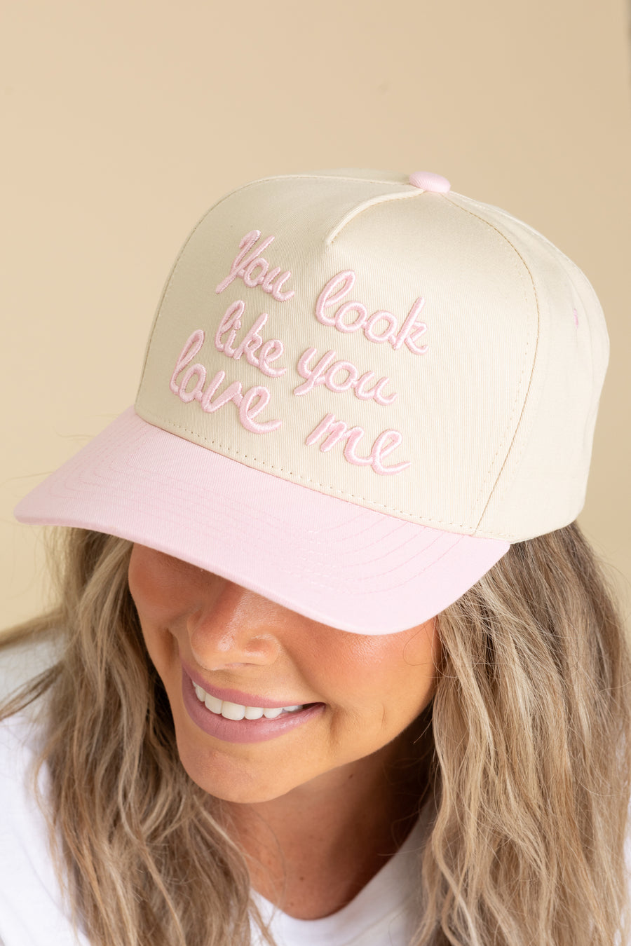 You Look Like You Love Me Pink Trucker Cap