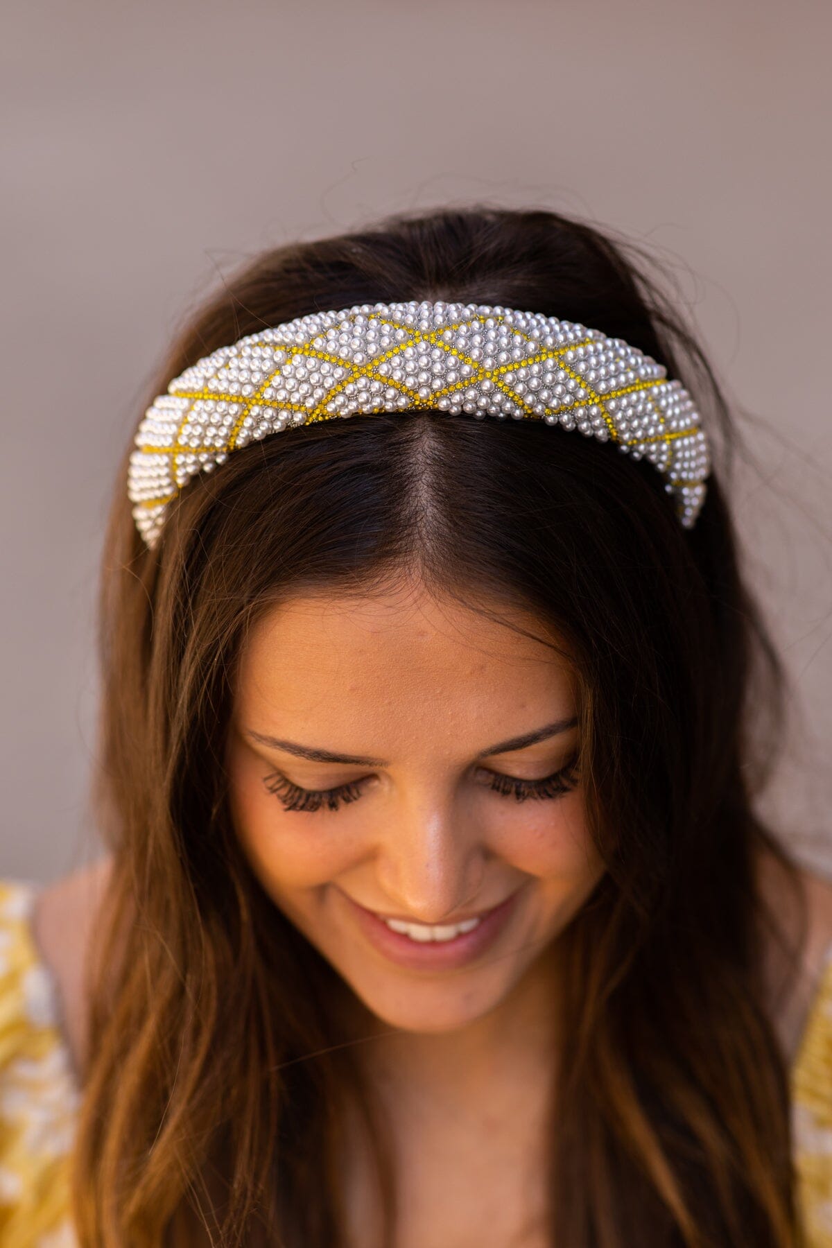 Light Olive Headband With Pearls - Filly Flair