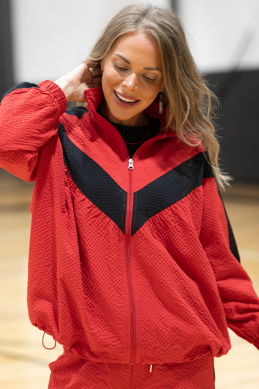 Home Team Windbreaker Jacket With Contrast Stripe by Filly Flair