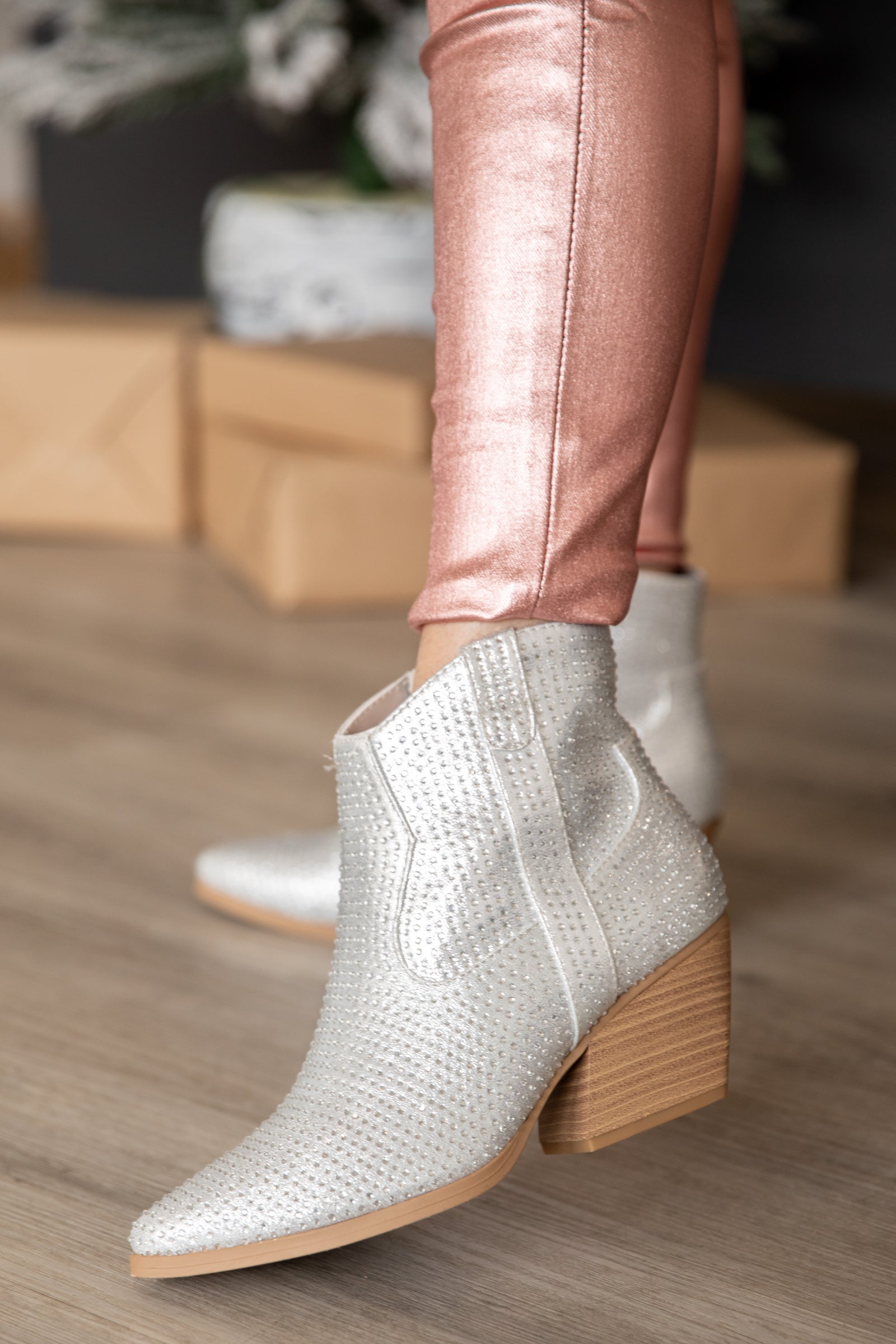 Silver Rhinestone Western Booties · Filly Flair