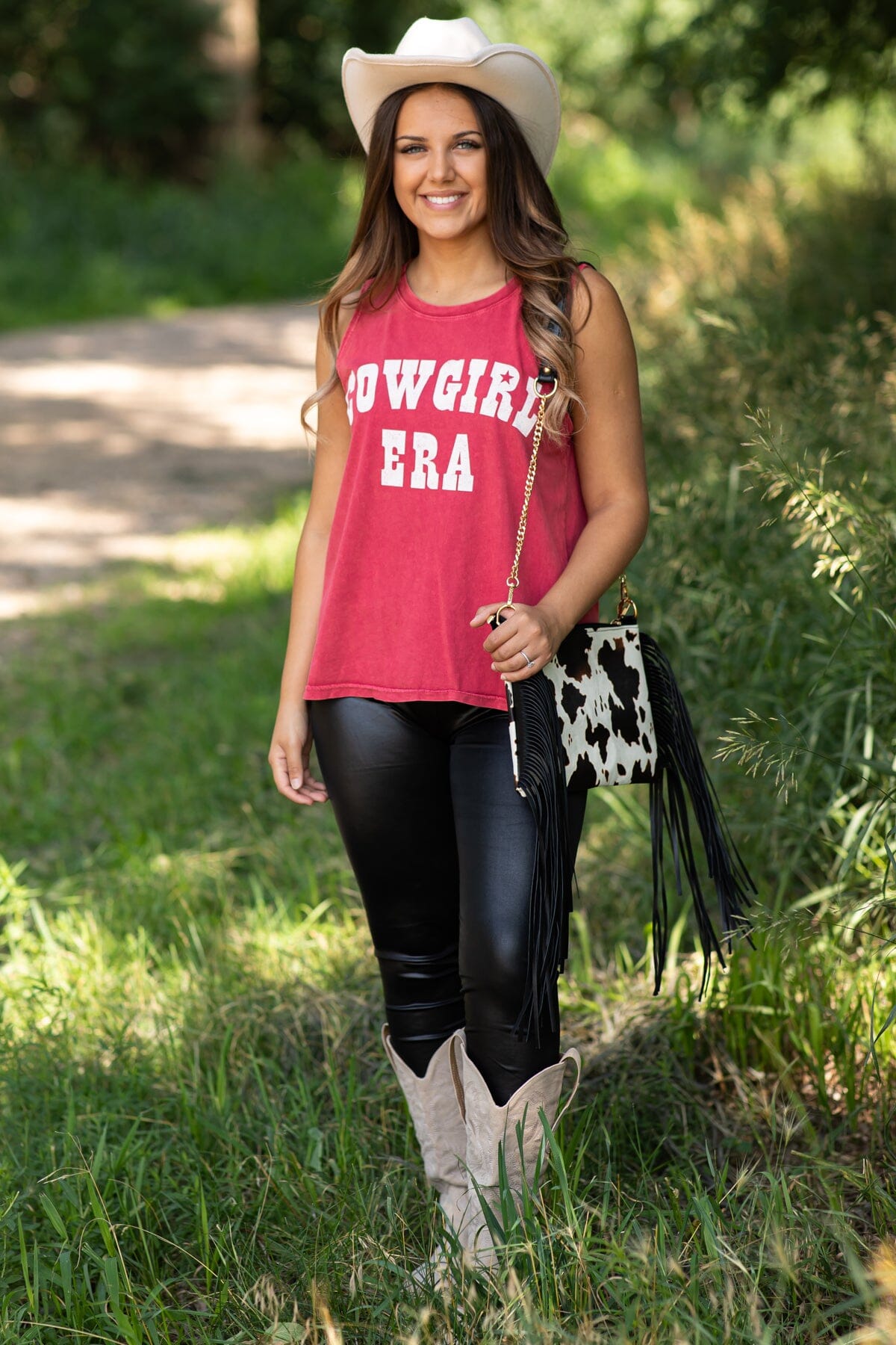 Wine Washed Cowgirl Era Graphic Tank - Filly Flair