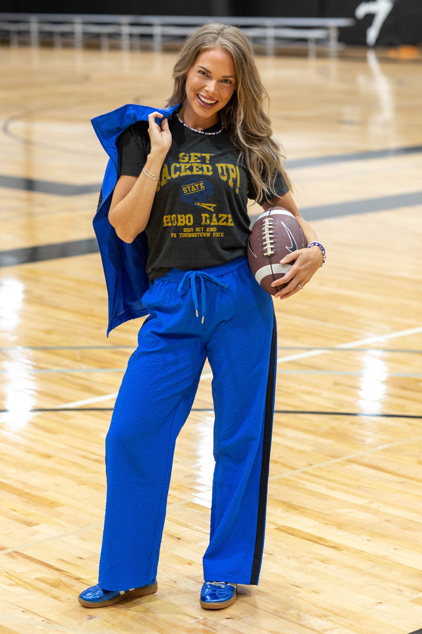 Home Team Windbreaker Pants With Contrast Stripe by Filly Flair