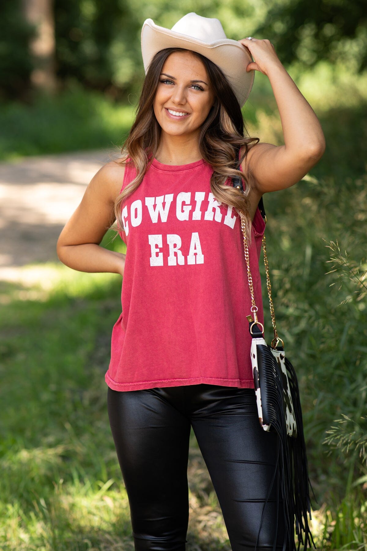 Wine Washed Cowgirl Era Graphic Tank - Filly Flair