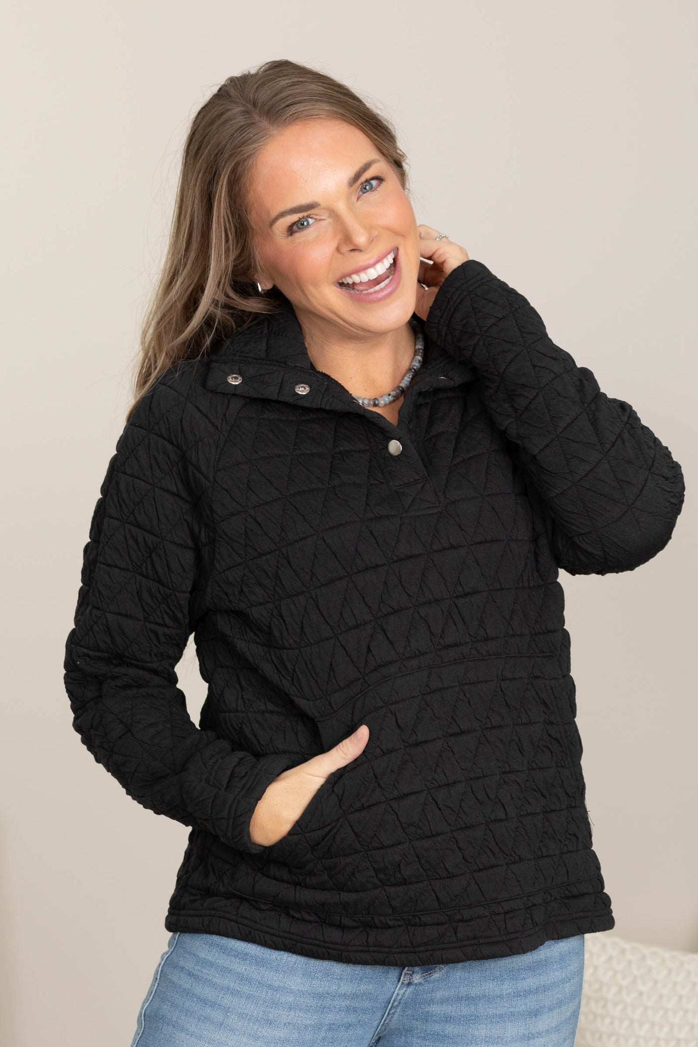 Happy Days Quilted Pullover by Filly Flair