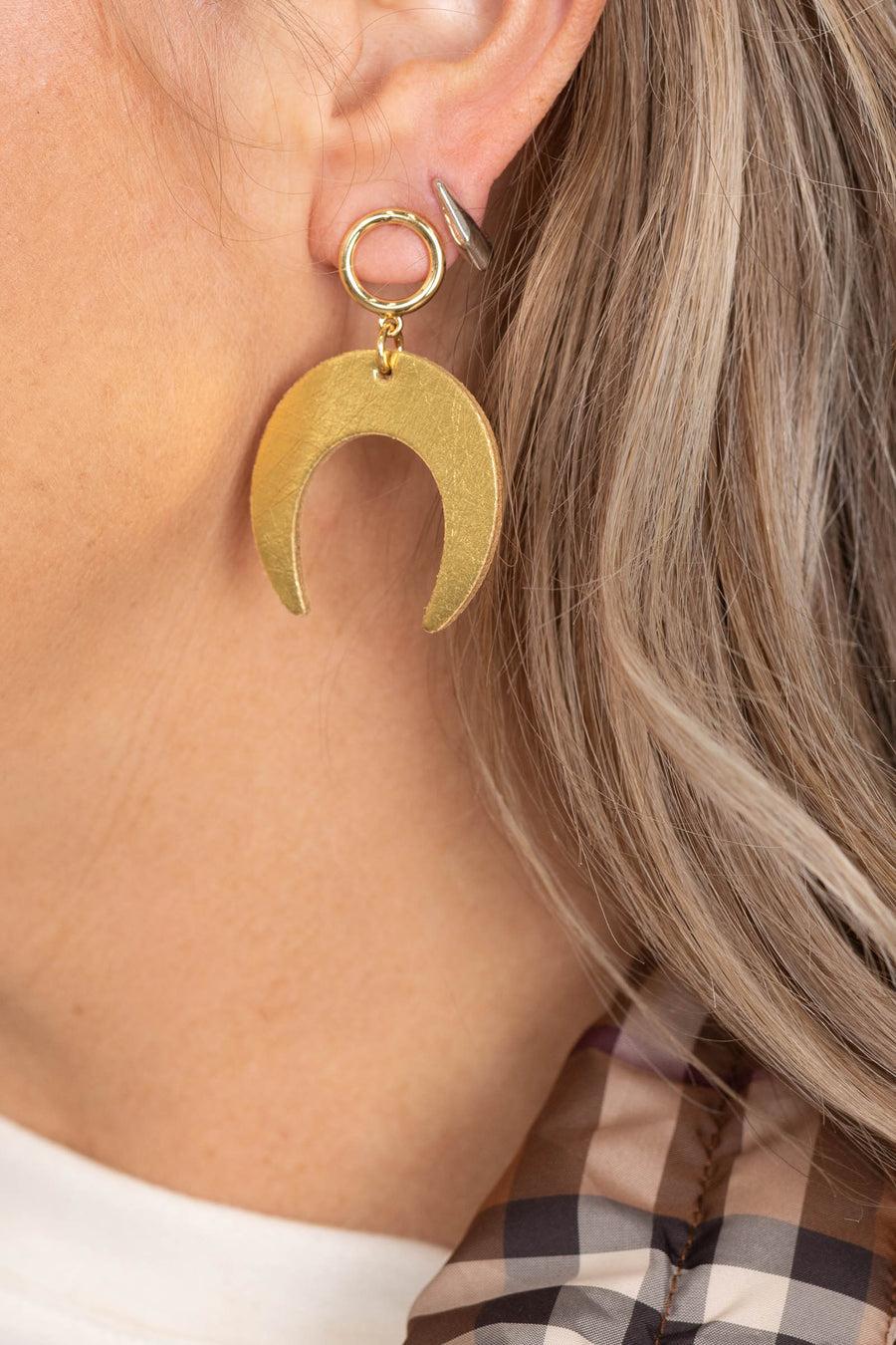 Vintage Gold Half Moon CeCe Earrings