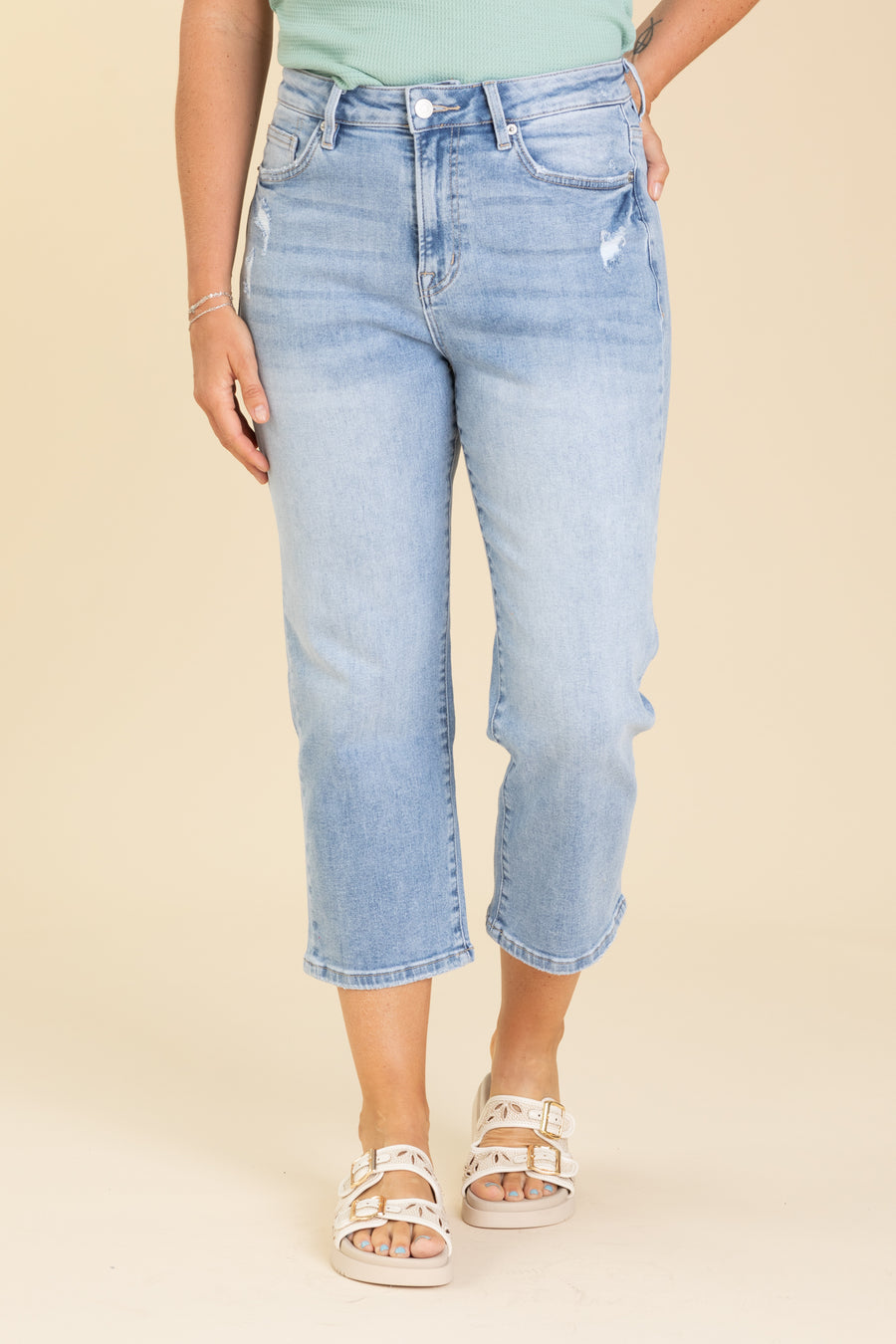 Mica High Rise Straight Capri