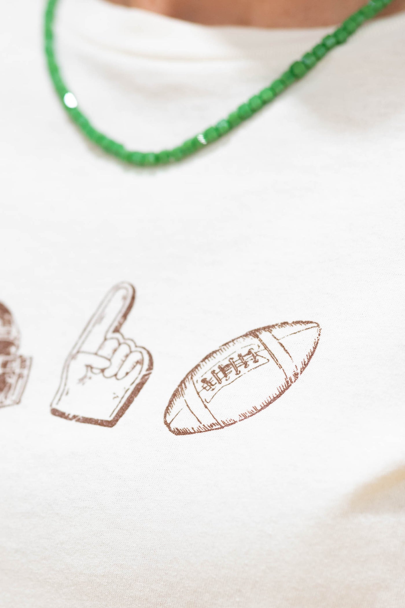 Ivory Football Trio Graphic Knit Tee