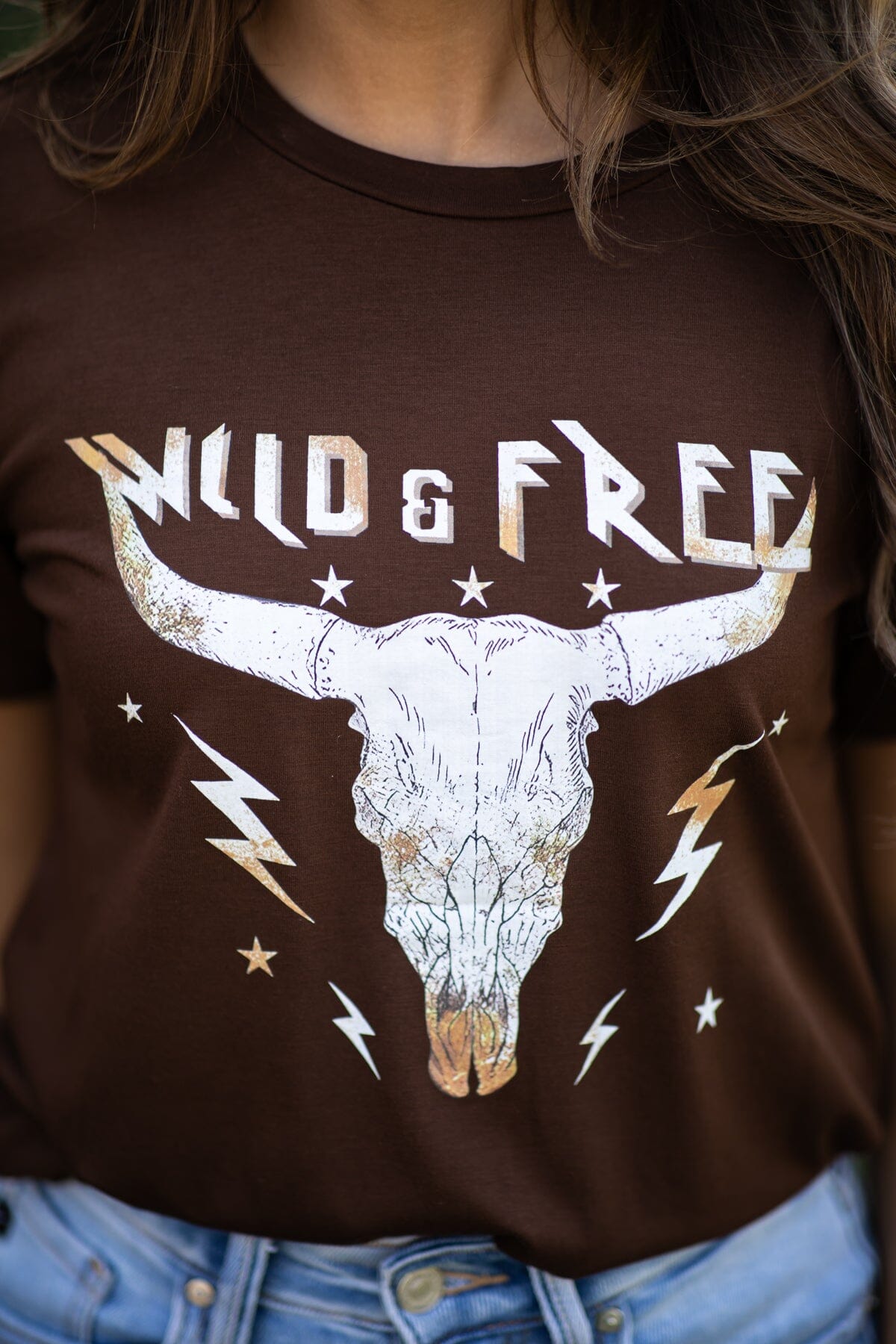 Brown Wild & Free Graphic Tee - Filly Flair