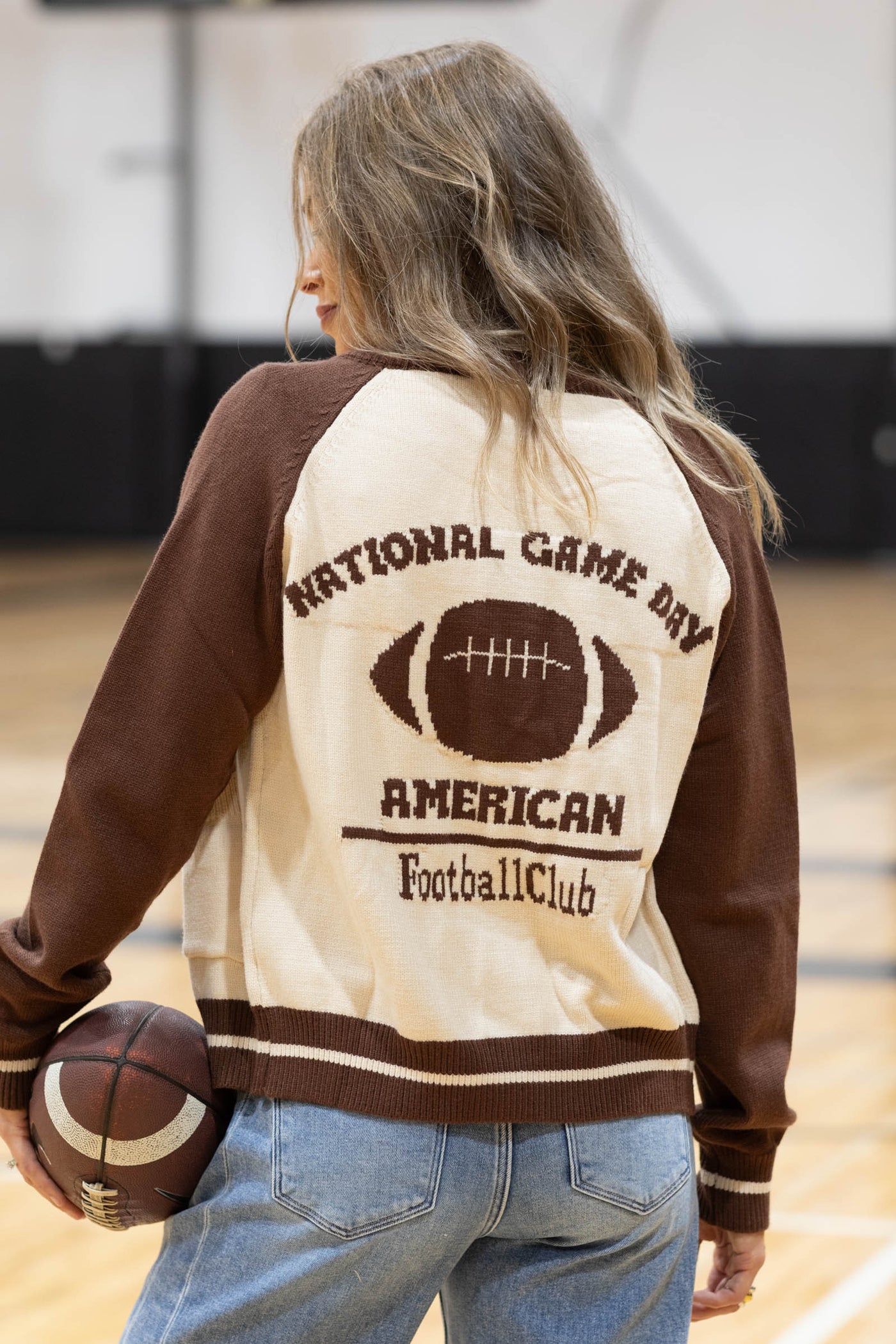 Brown And Cream National Game Day Cardigan