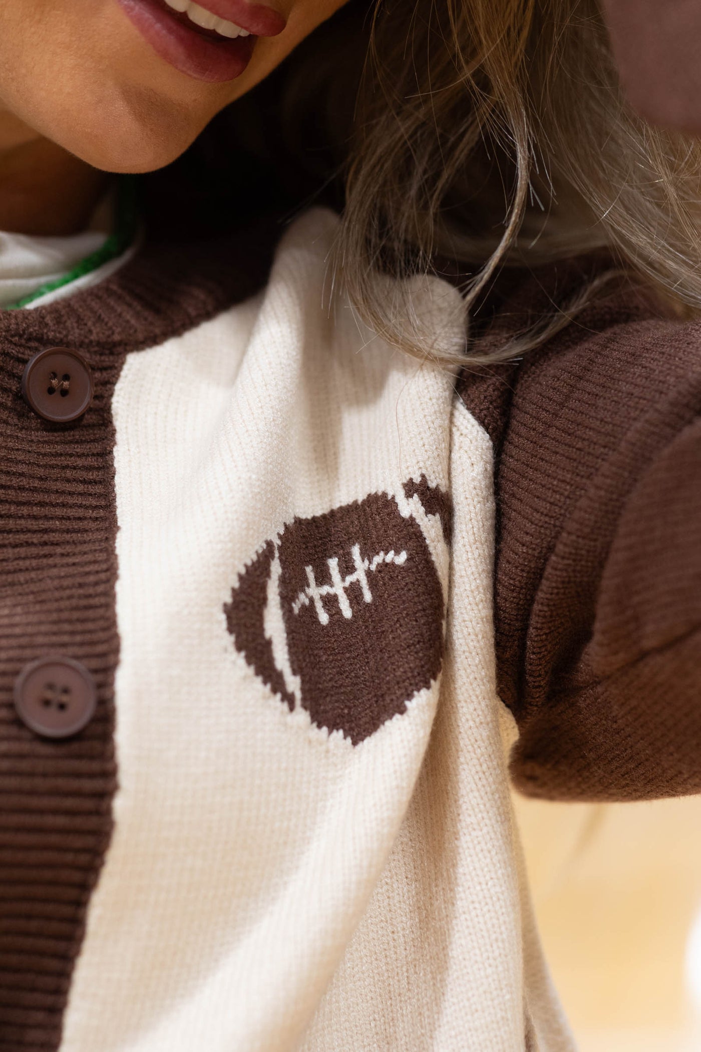Brown And Cream National Game Day Cardigan