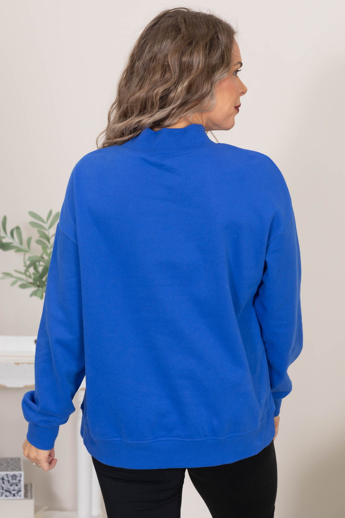 Solid Mock Neck Sweatshirts